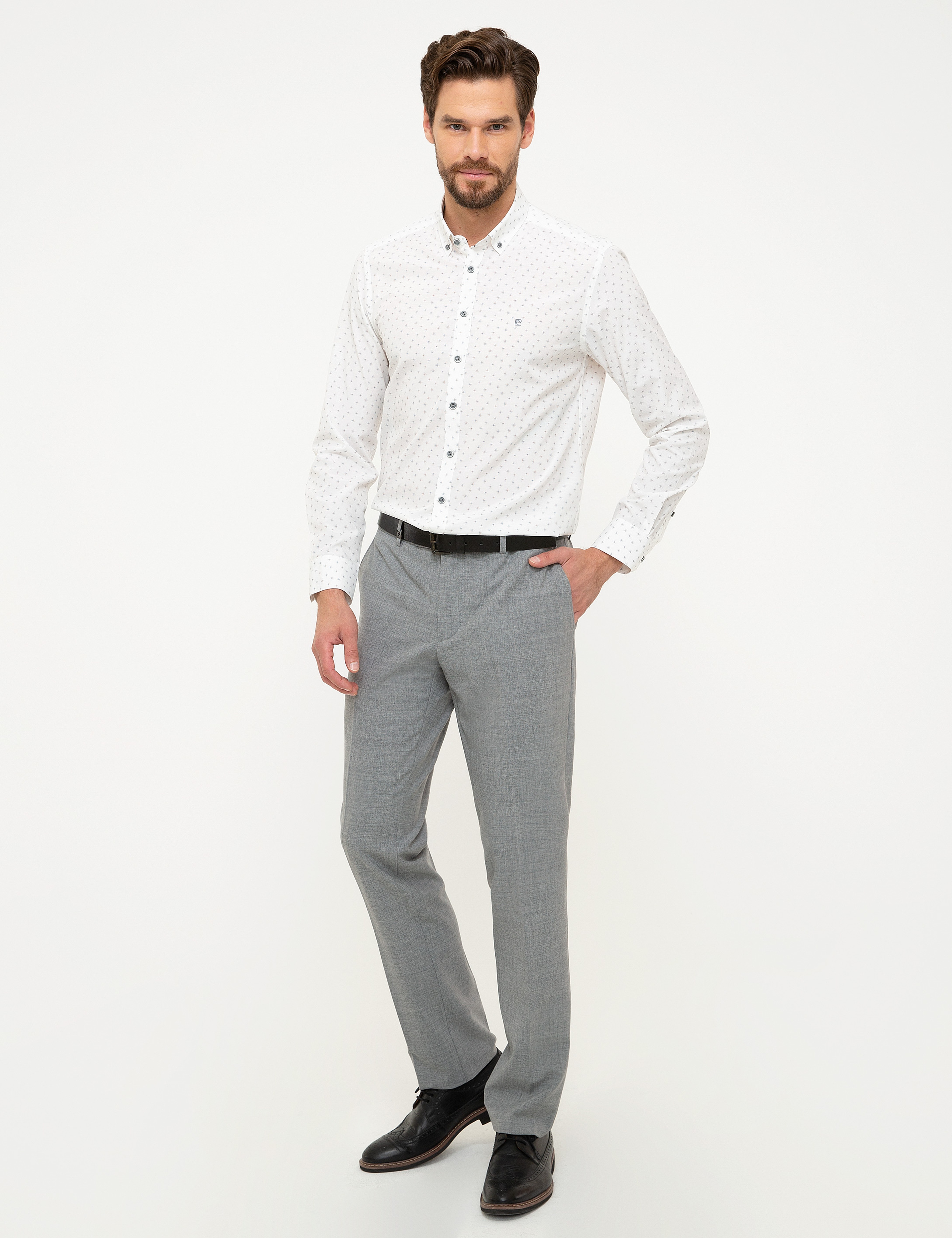 Gri Slim Fit Gömlek - Image 4
