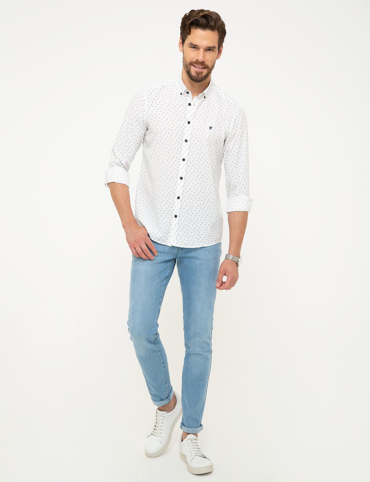 Lacivert Slim Fit Uzun Kollu Gömlek - 50211207012