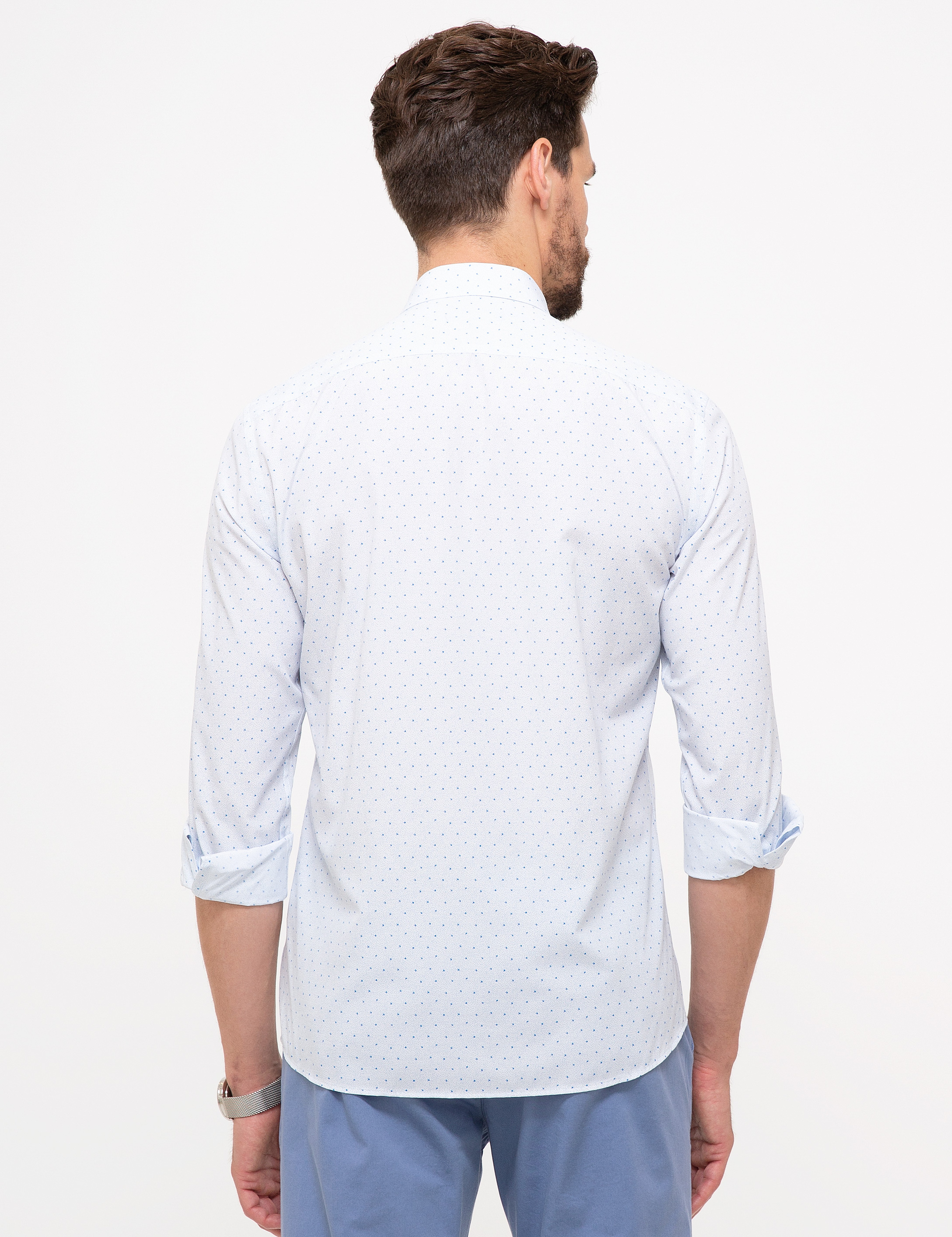 Açık Mavi Slim Fit Gömlek - Image 3