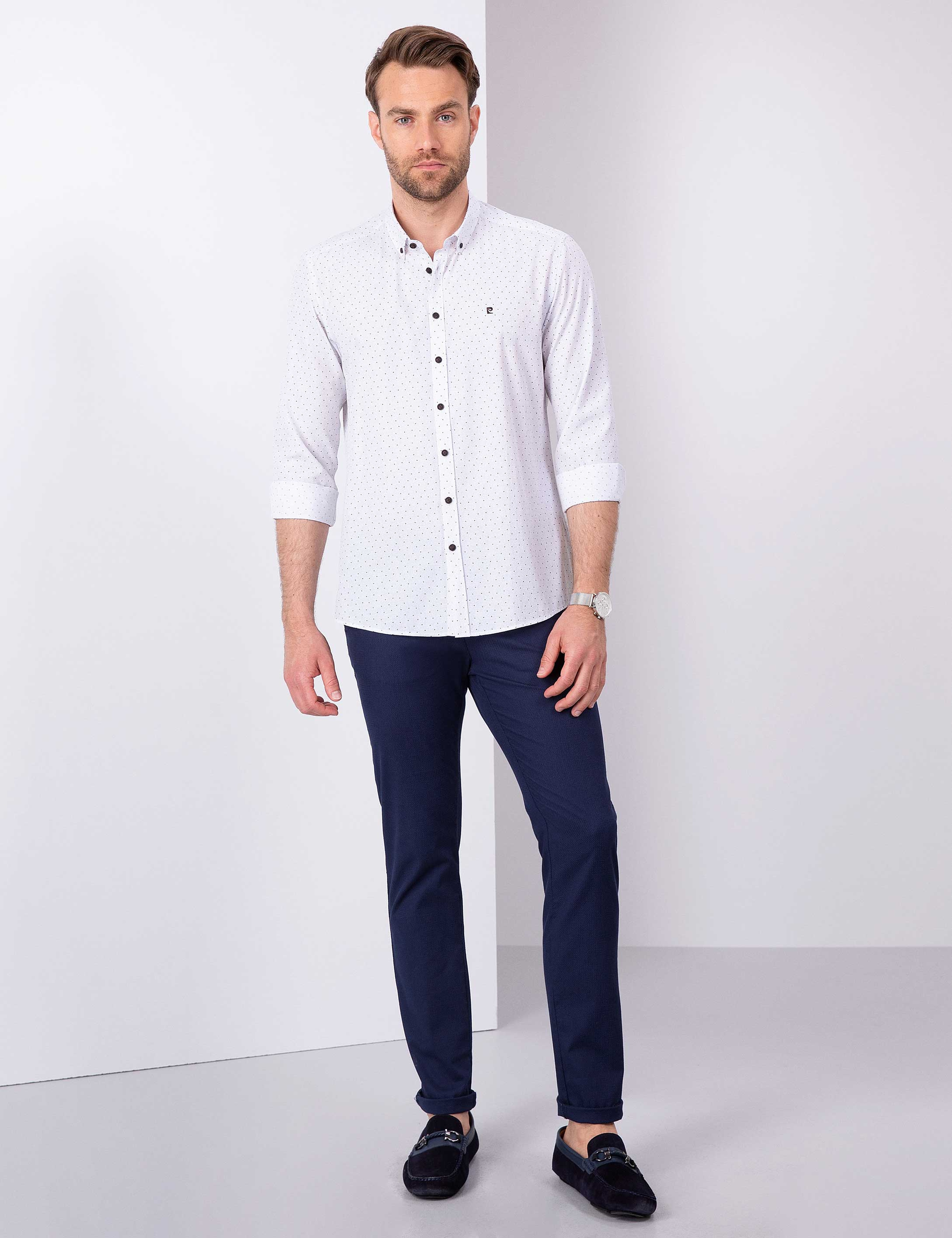 Beyaz Slim Fit Gömlek - Image 4