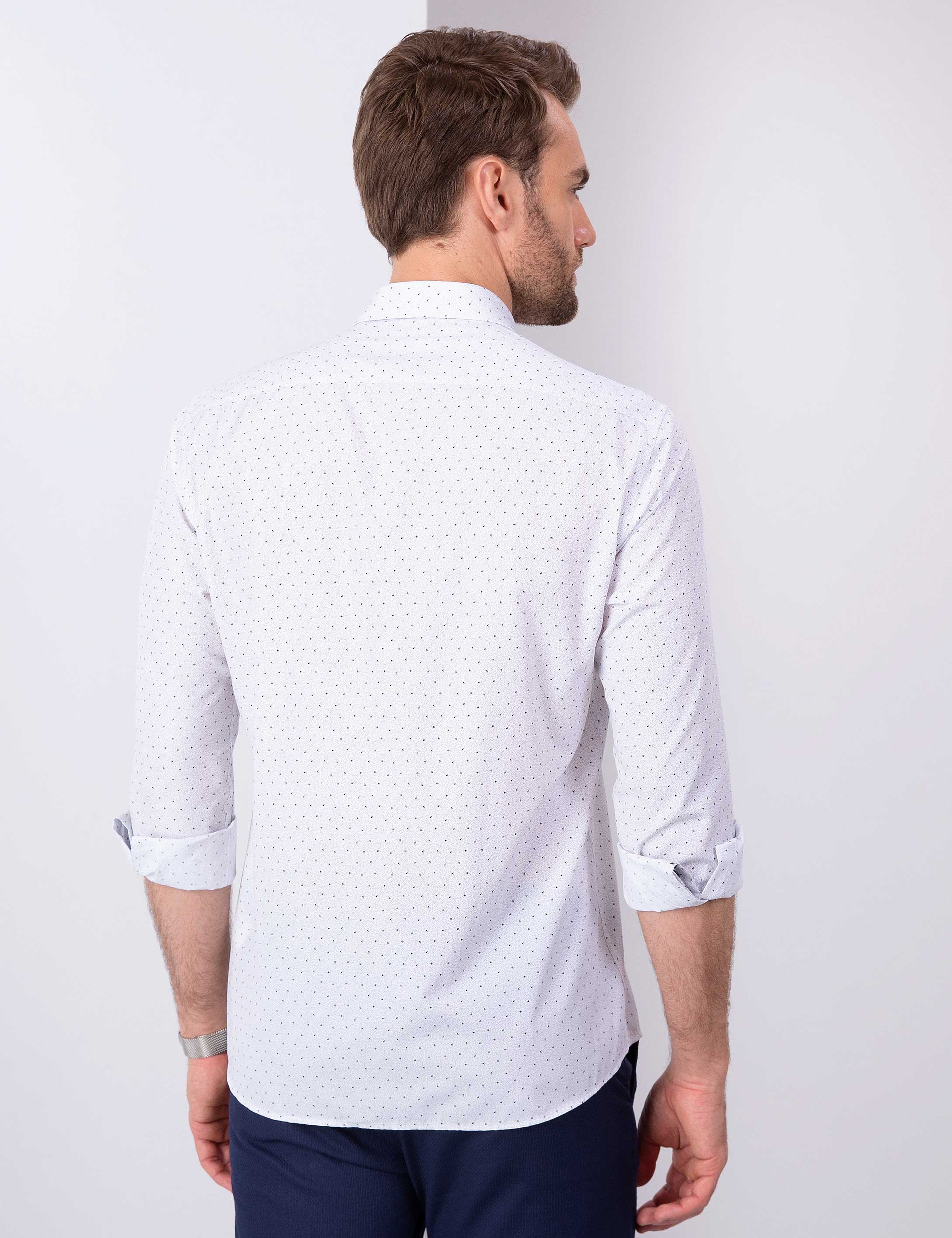 Beyaz Slim Fit Gömlek - Image 3