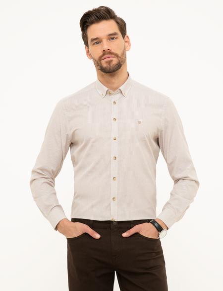 Kahverengi Slim Fit Uzun Kollu Gömlek - 50211214003