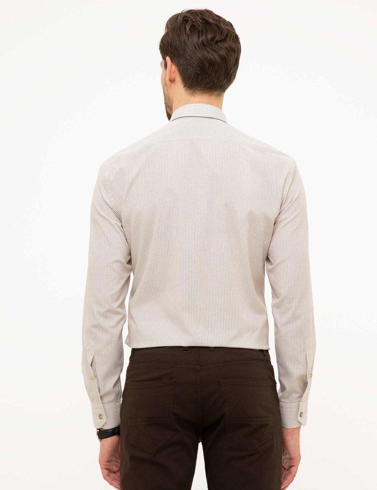 Kahverengi Slim Fit Uzun Kollu Gömlek - 50211214003