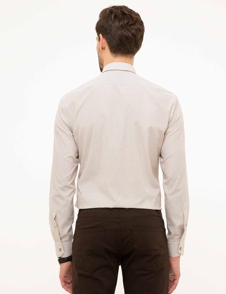Kahverengi Slim Fit Uzun Kollu Gömlek - 50211214003