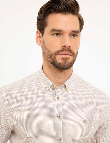 Kahverengi Slim Fit Uzun Kollu Gömlek - 50211214003
