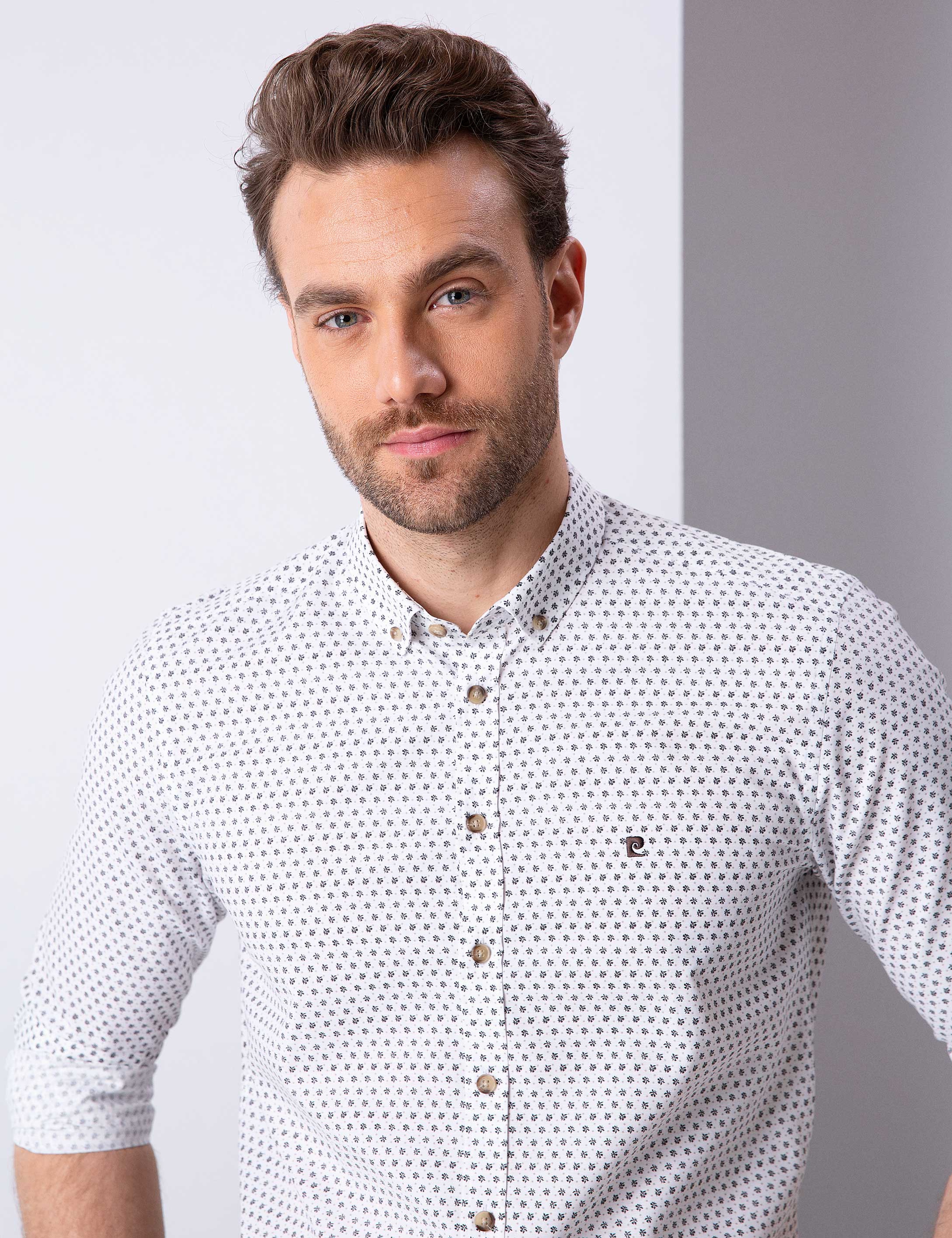Kahverengi Slim Fit Gömlek - Image 2