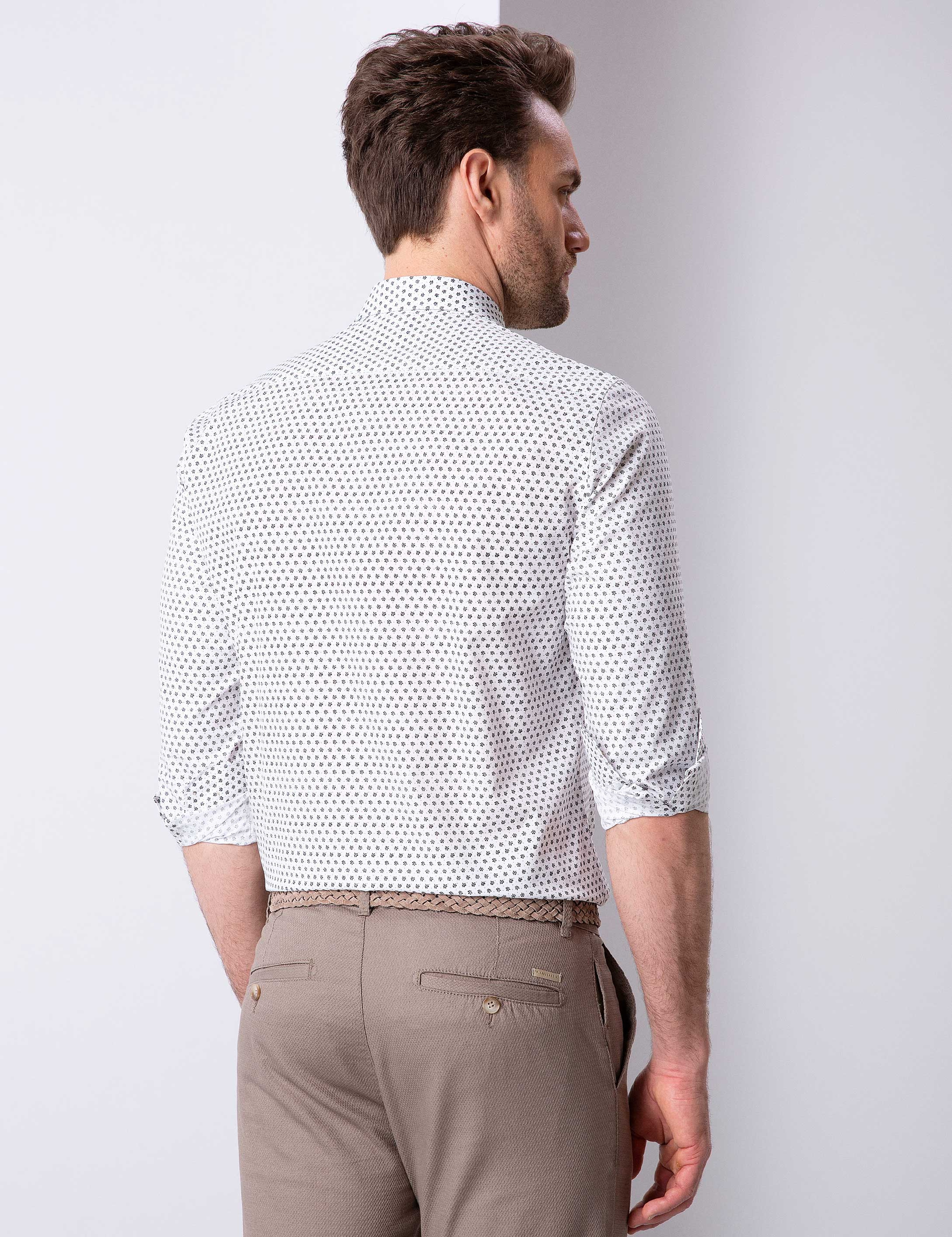 Kahverengi Slim Fit Gömlek - Image 5