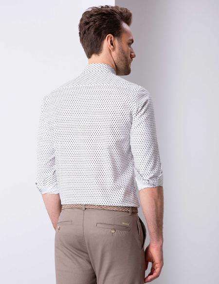 Kahverengi Slim Fit Gömlek - 50211215004