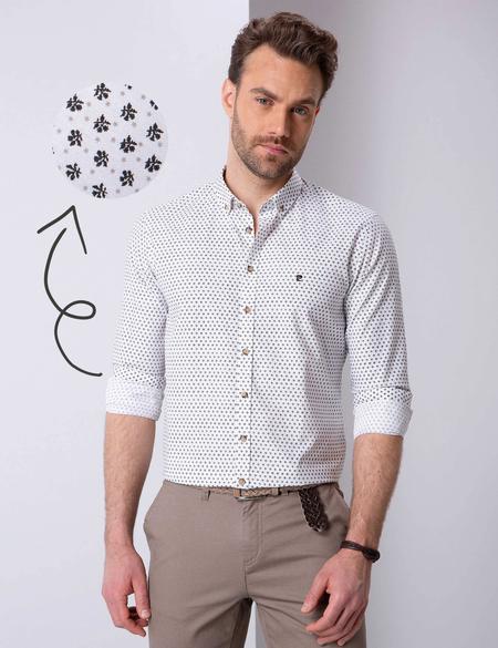 Kahverengi Slim Fit Gömlek - 50211215004