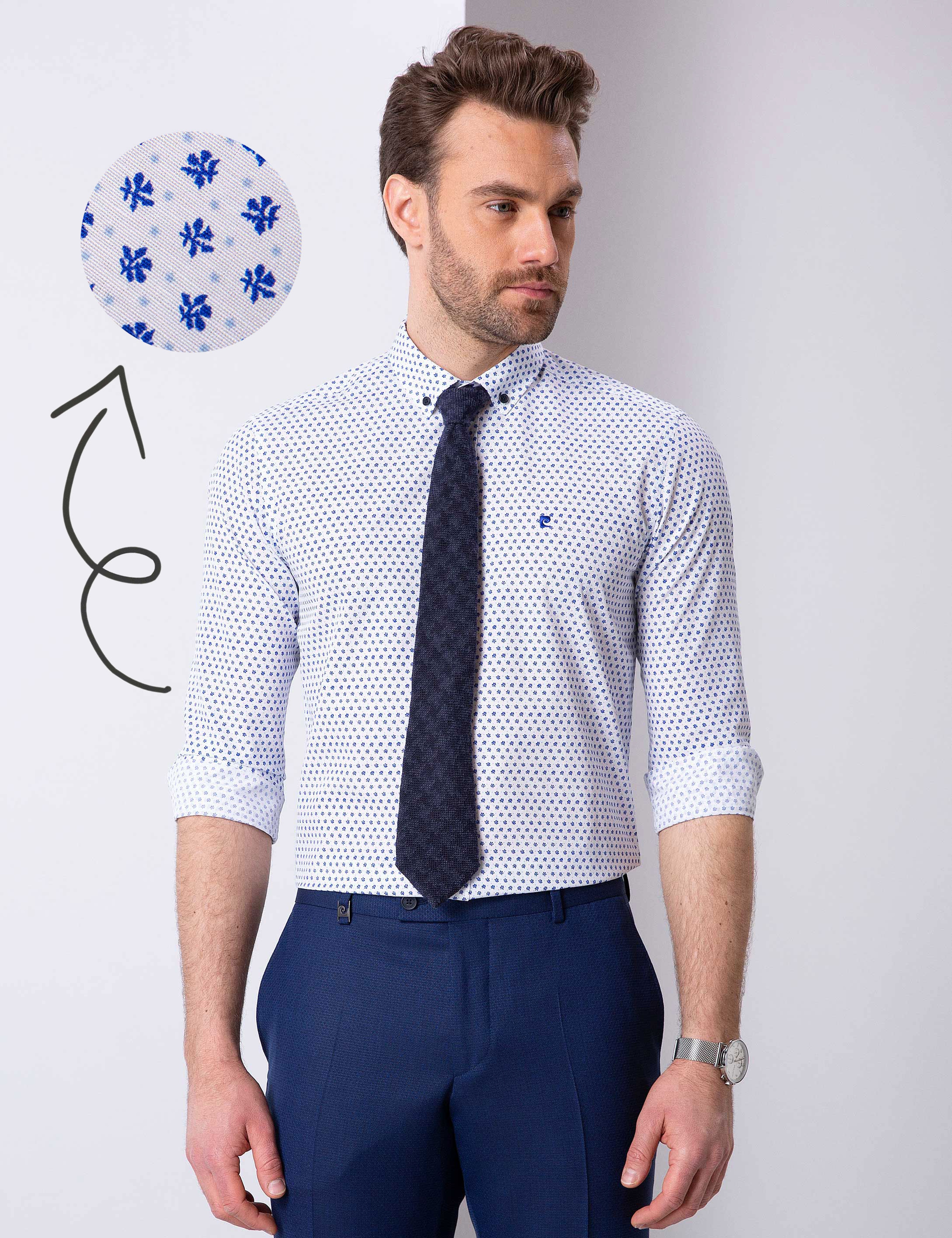Beyaz Slim Fit Gömlek - Image 1