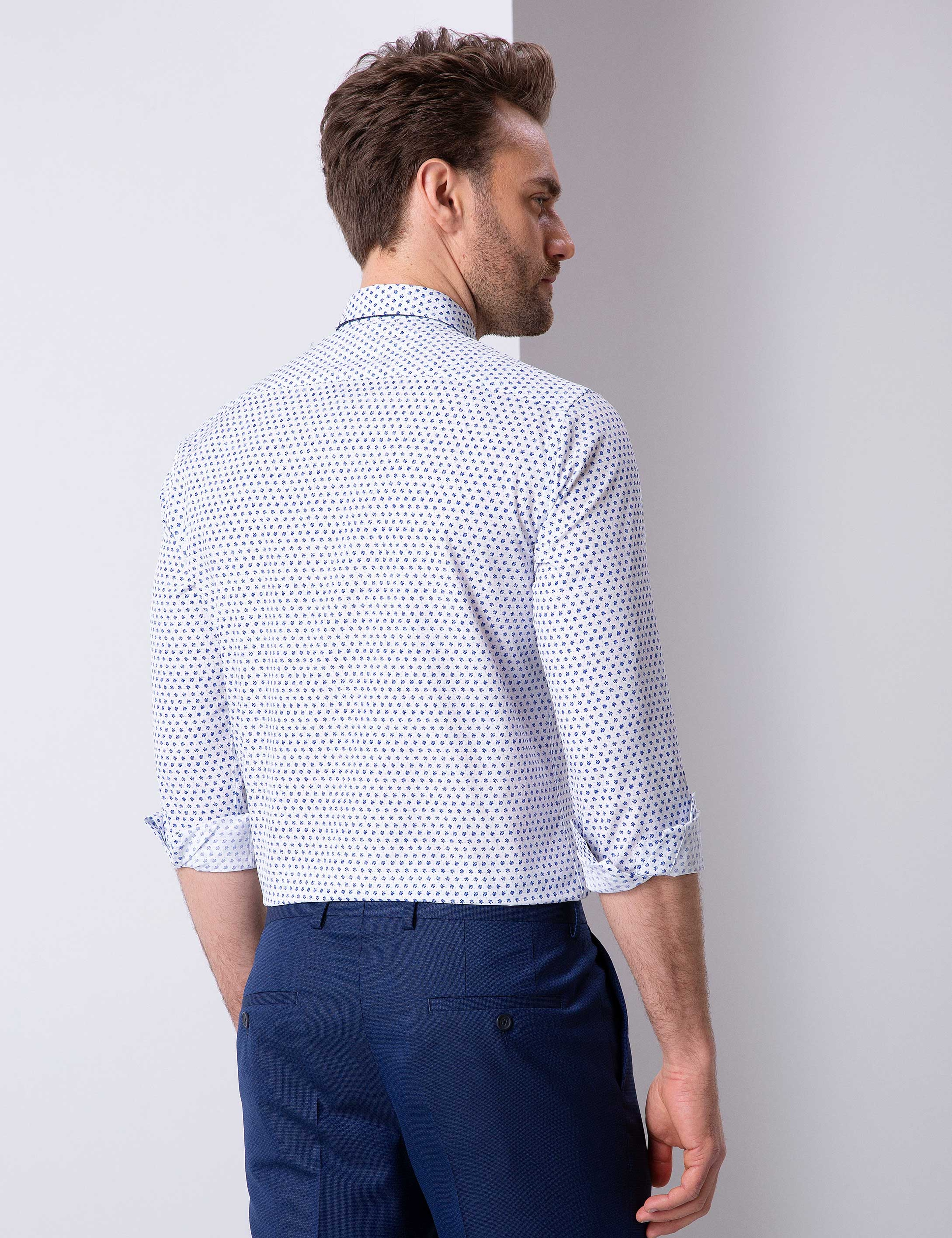 Beyaz Slim Fit Gömlek - Image 4