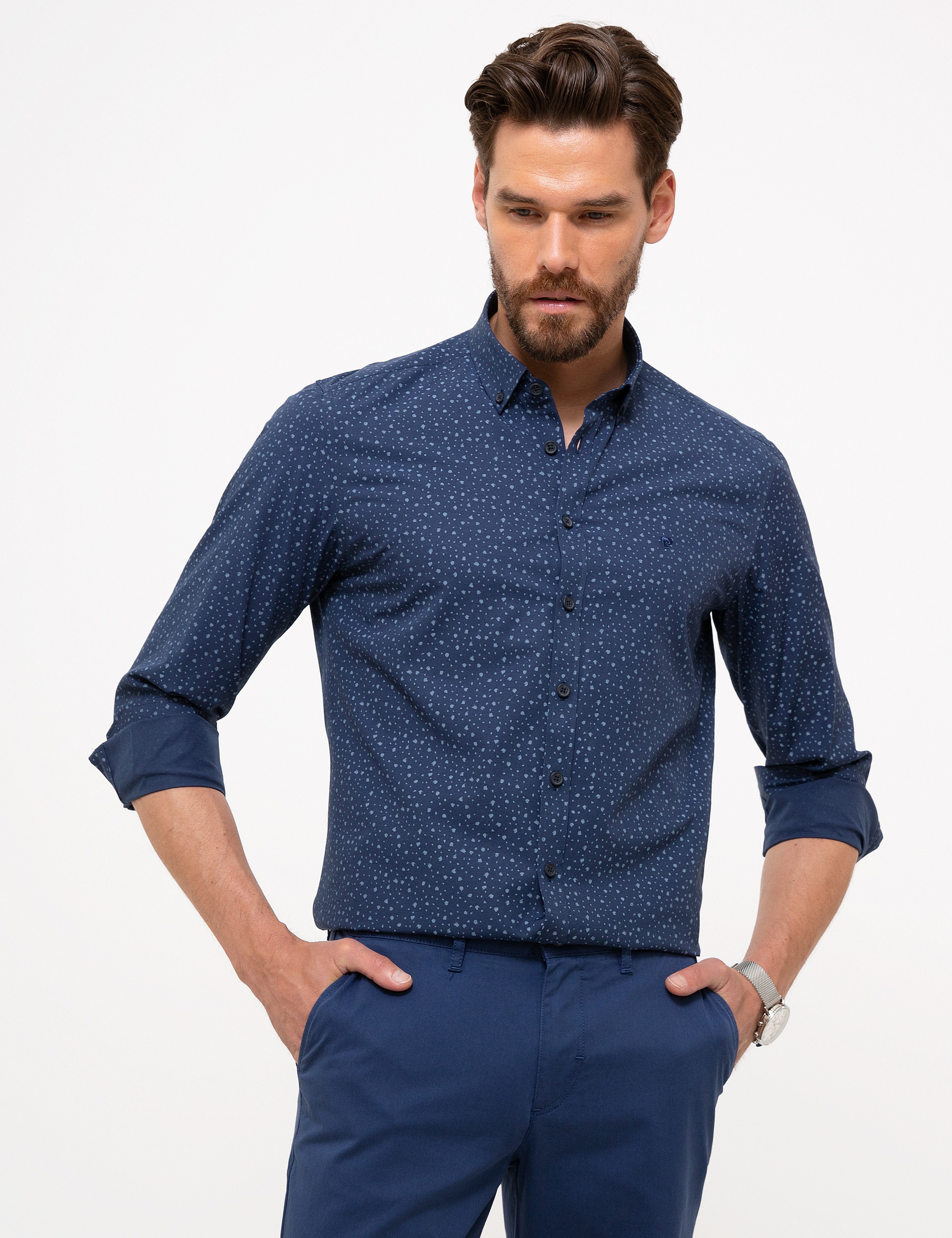 Lacivert Slim Fit Gömlek
