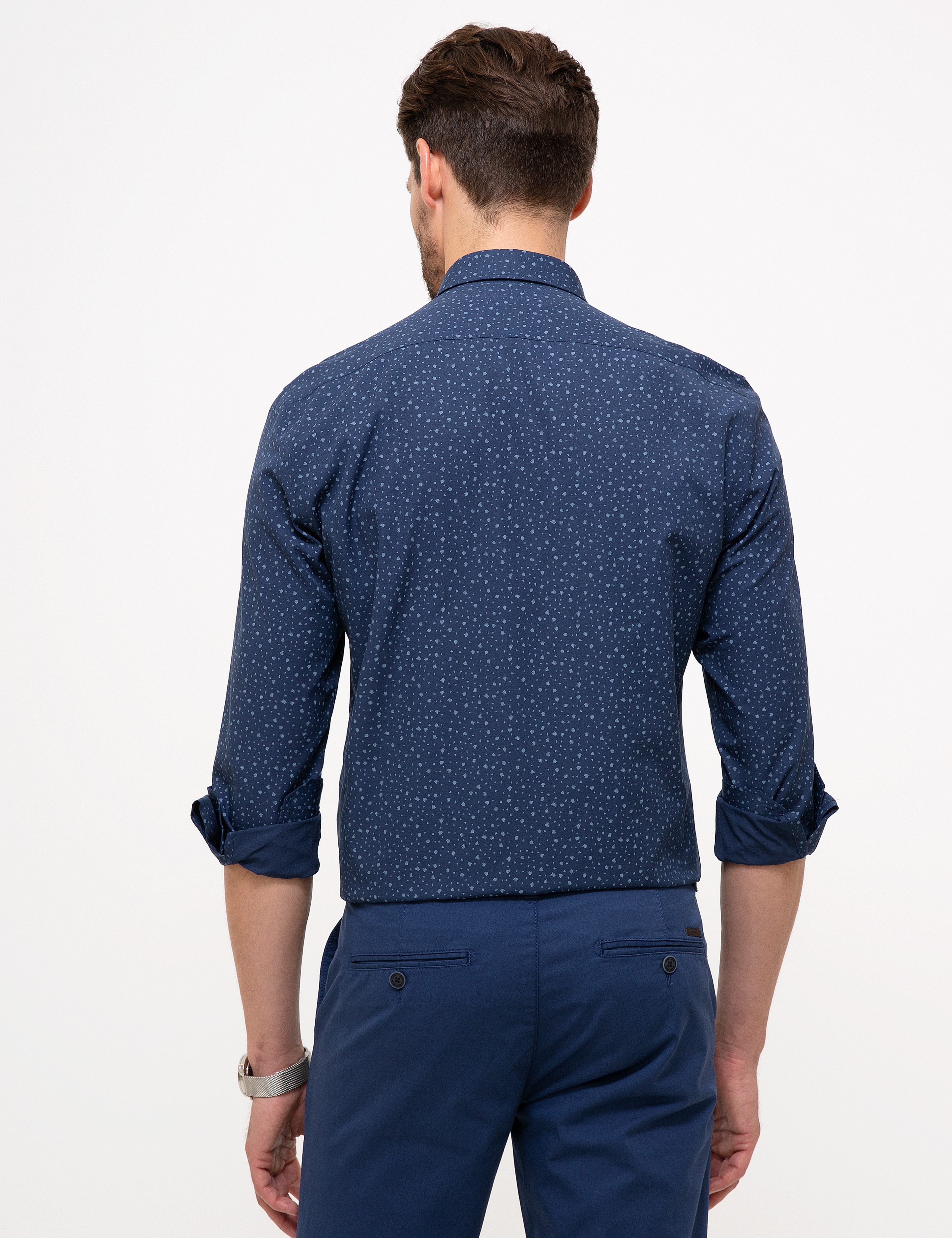 Lacivert Slim Fit Gömlek - Image 3