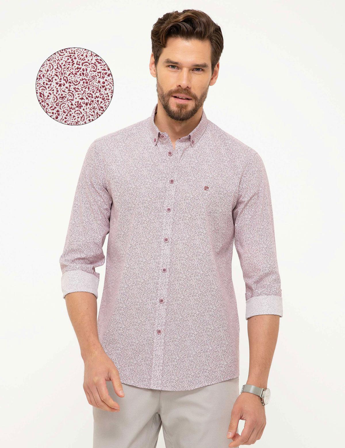 Bordo Slim Fit Gömlek