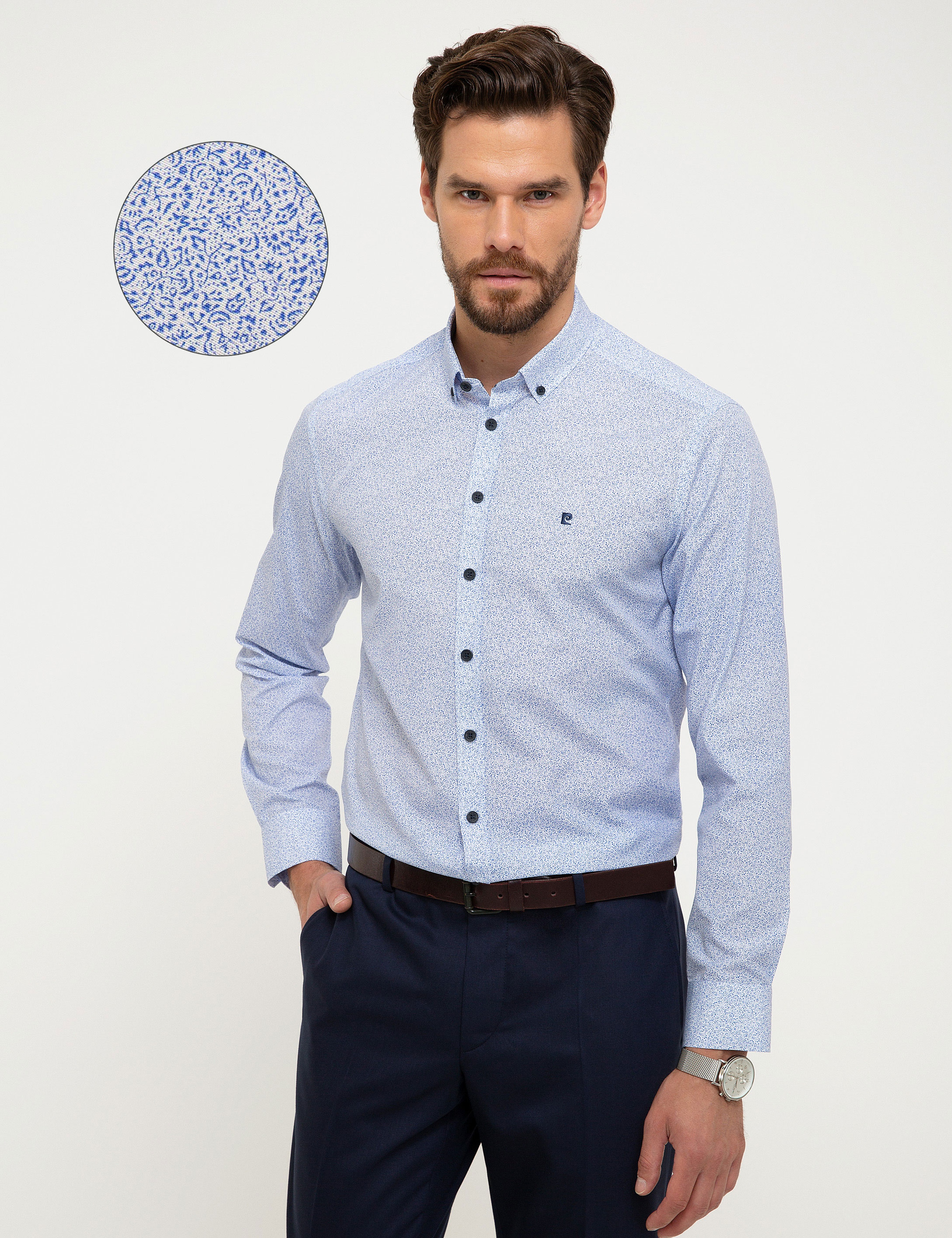 Mavi Slim Fit Gömlek - Image 1