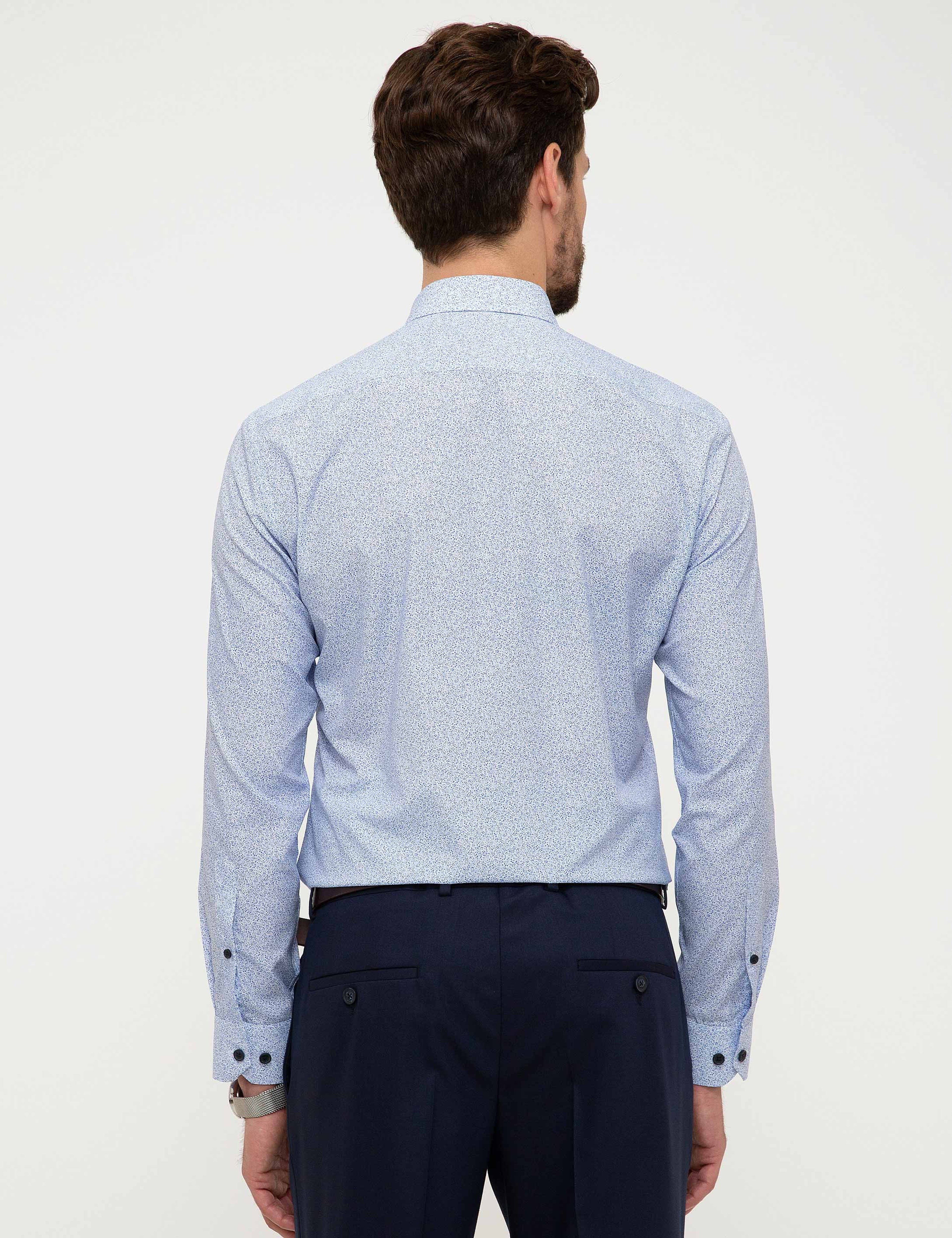 Mavi Slim Fit Gömlek - Image 3