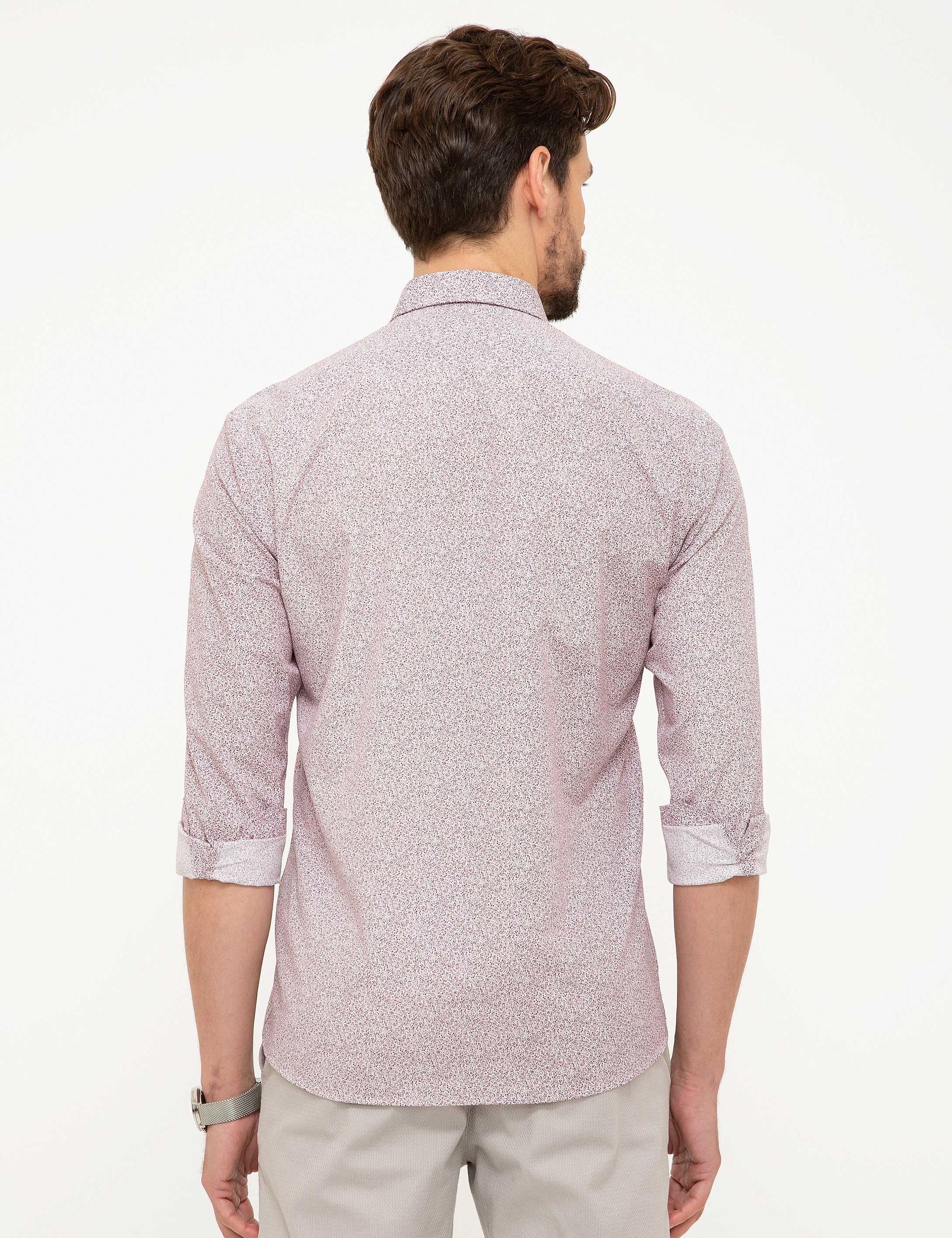 Bordo Slim Fit Gömlek