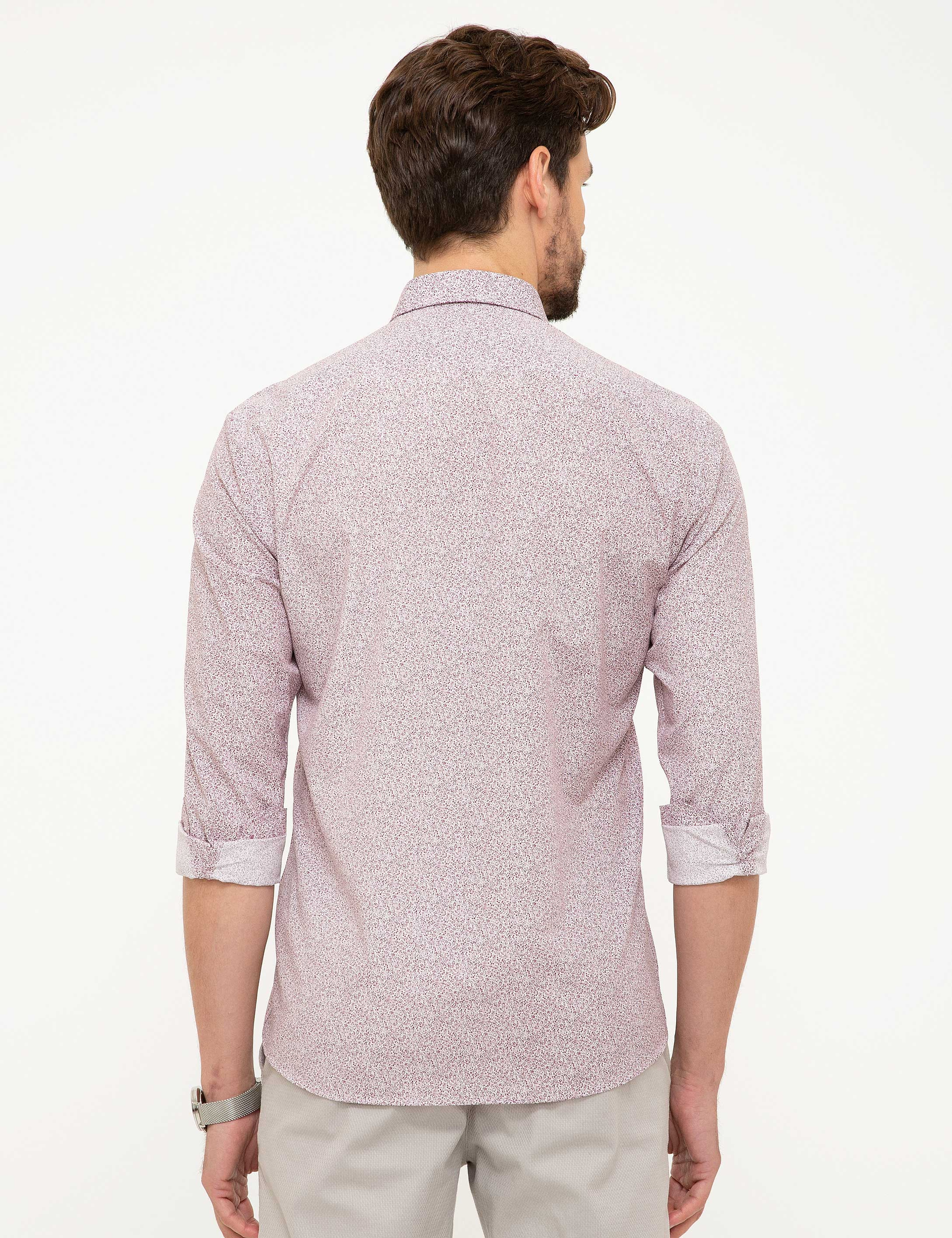 Bordo Slim Fit Gömlek - Image 3