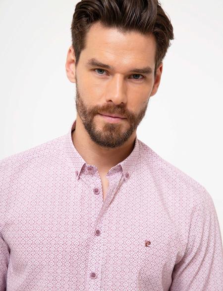 Bordo Slim Fit Uzun Kollu Gömlek - 50211222012