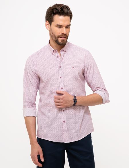 Bordo Slim Fit Uzun Kollu Gömlek - 50211222012