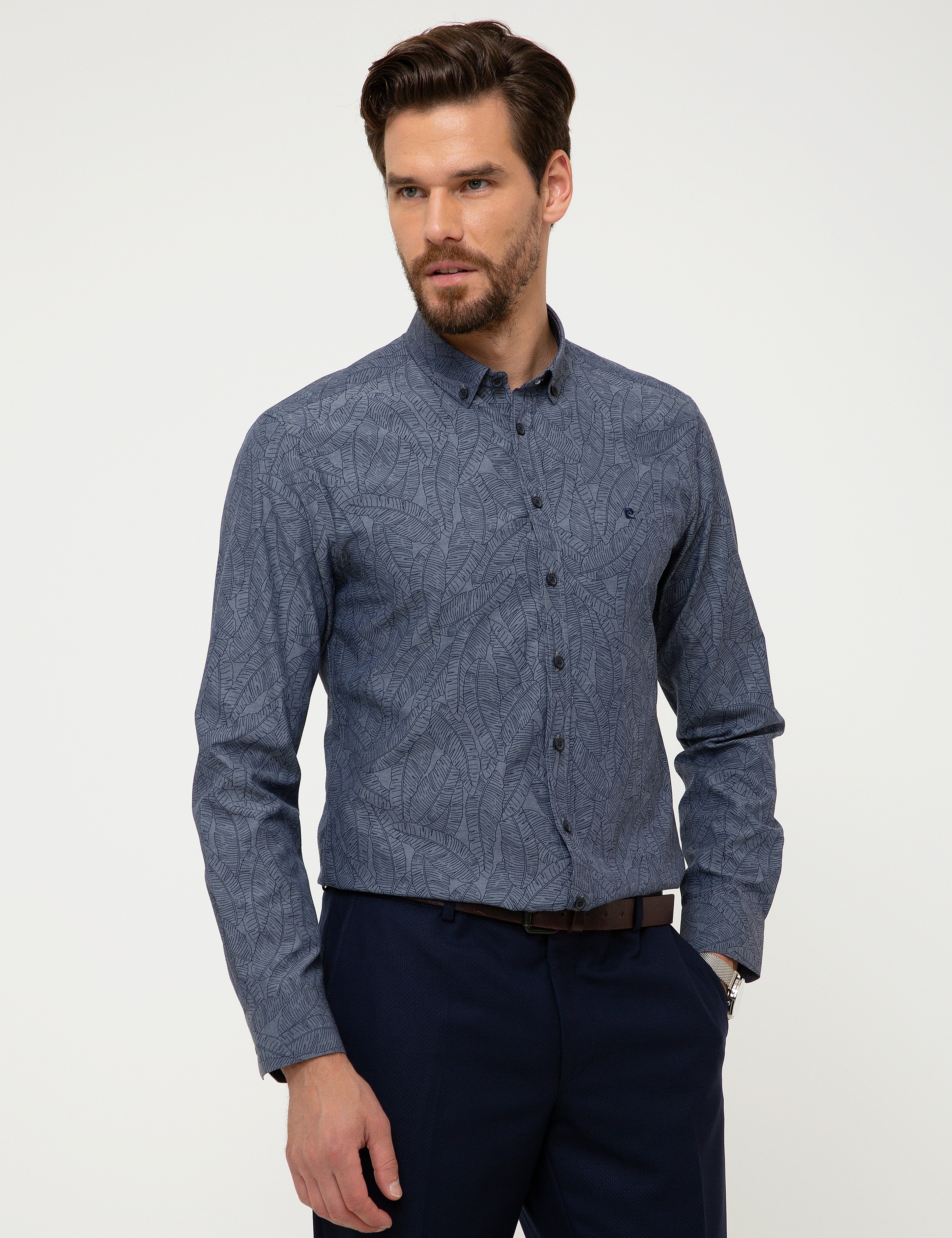 Lacivert Slim Fit Gömlek - Image 1