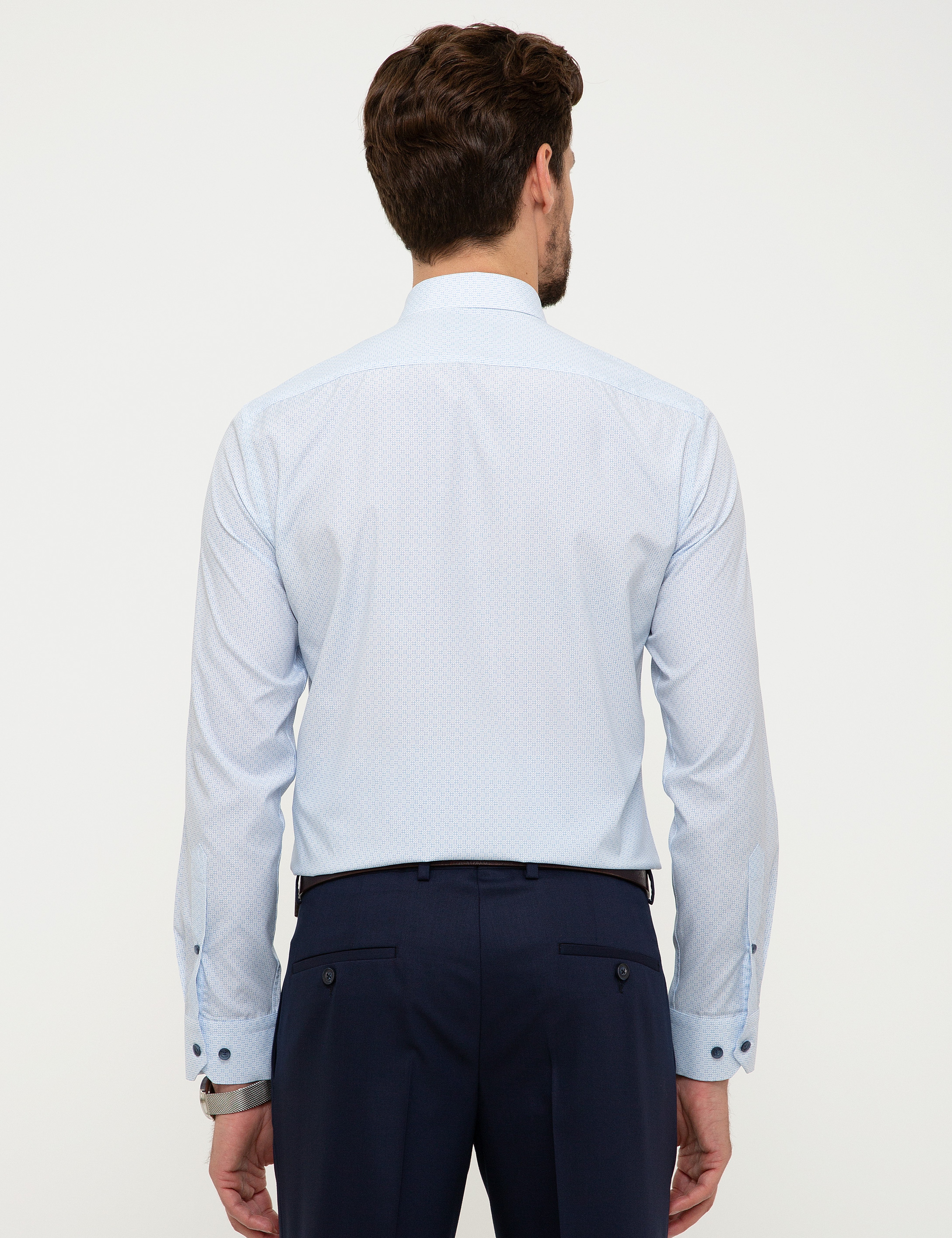 Açık Mavi Slim Fit Gömlek - Image 3