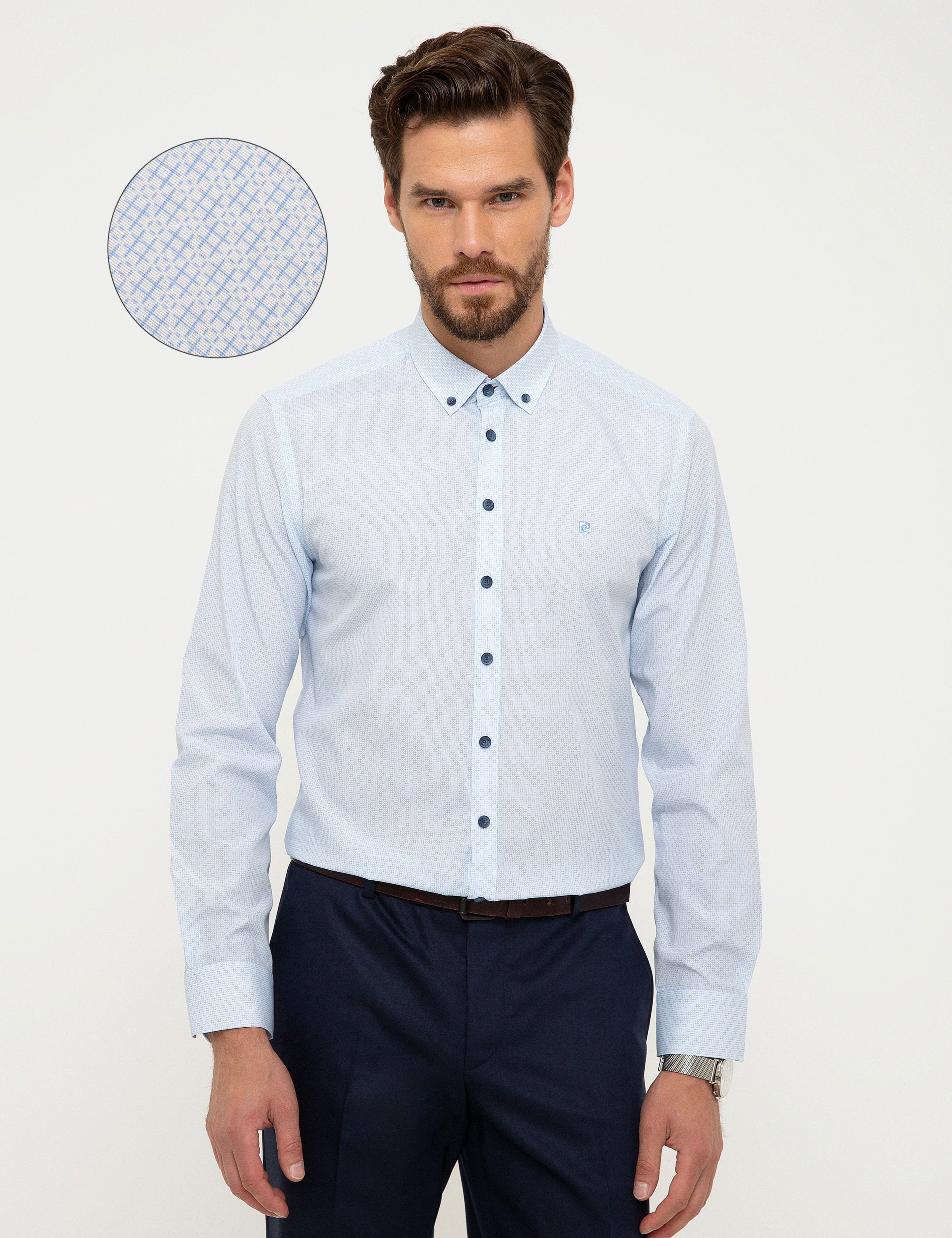 Açık Mavi Slim Fit Gömlek - Image 1