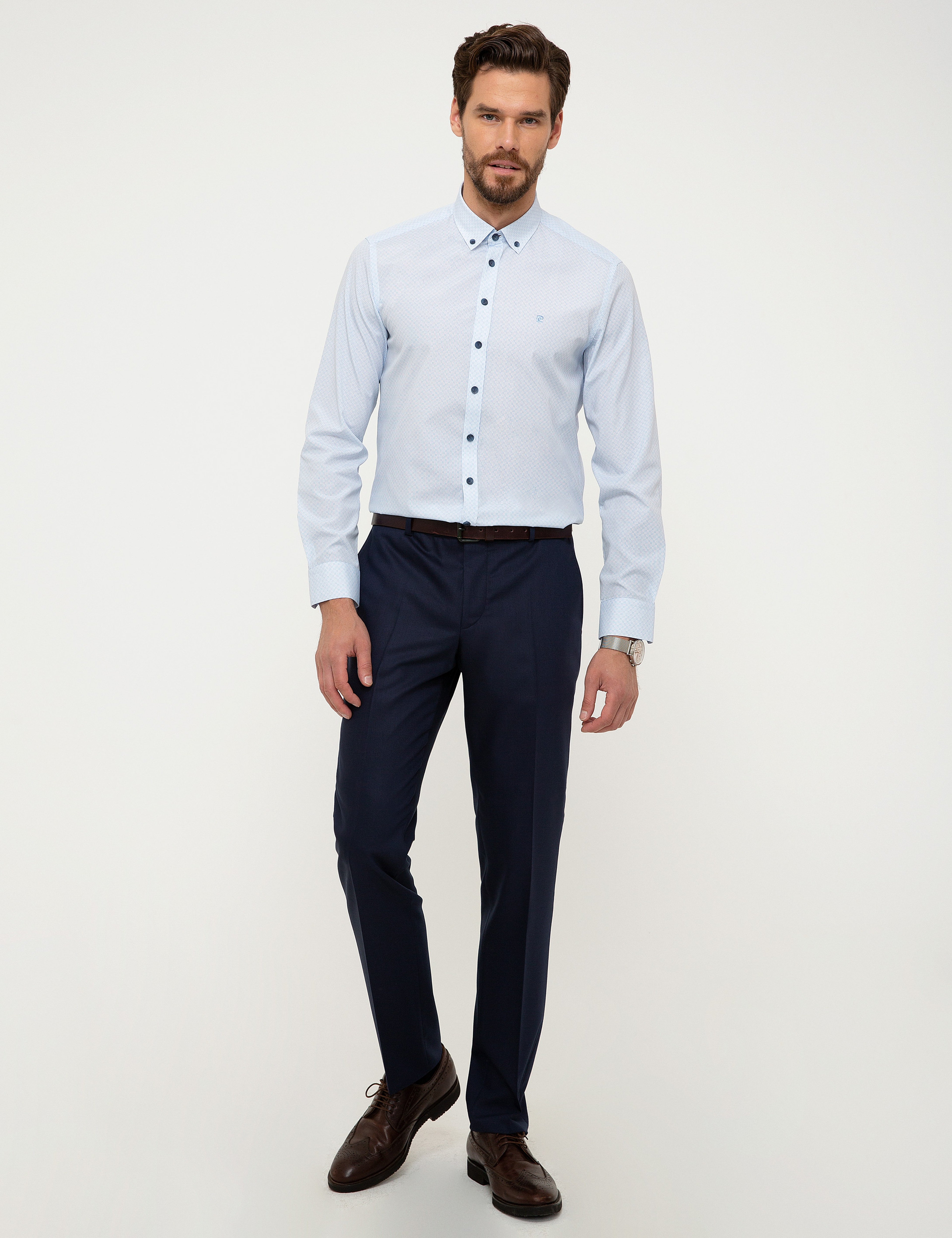 Açık Mavi Slim Fit Gömlek - Image 4