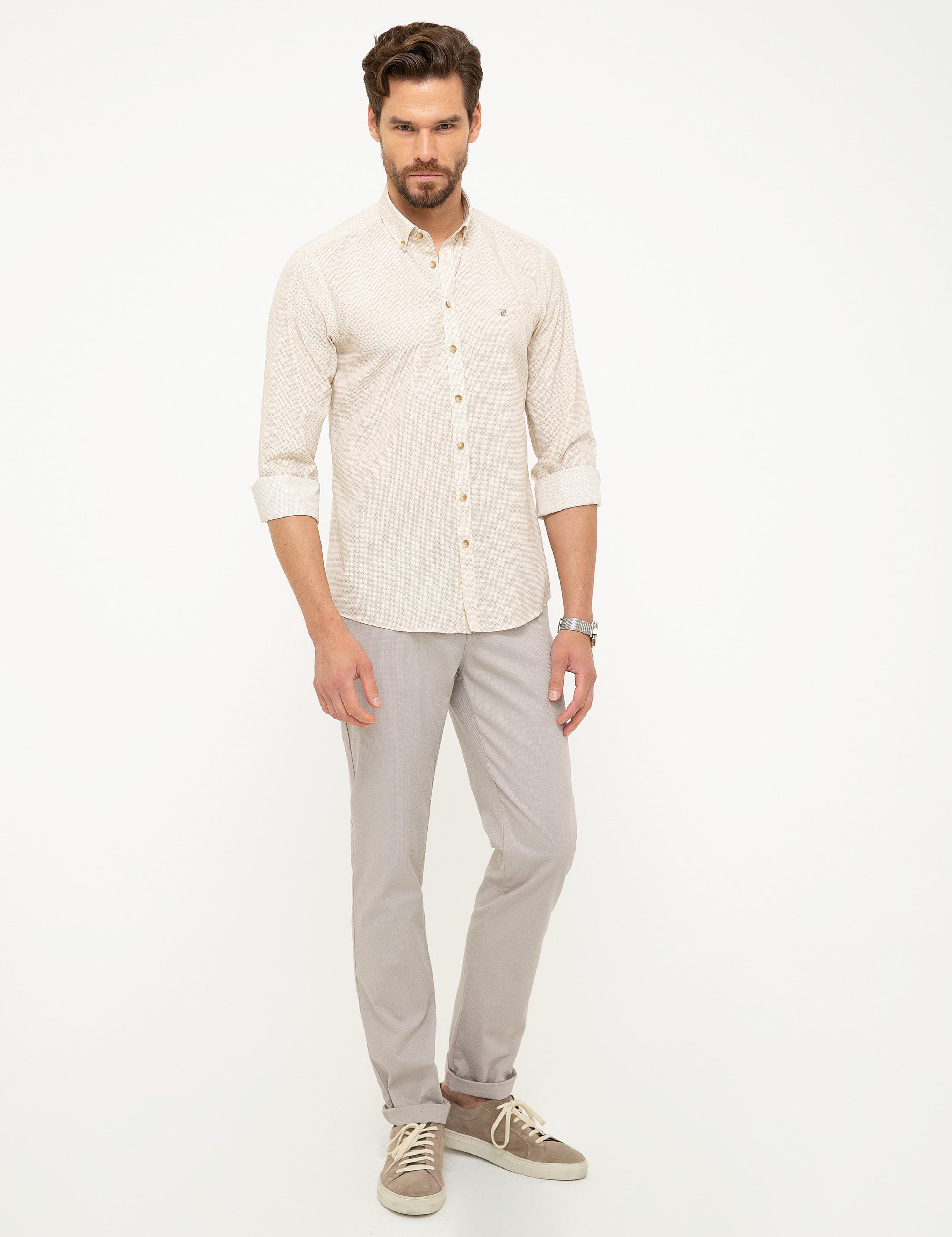 Bej Slim Fit Gömlek