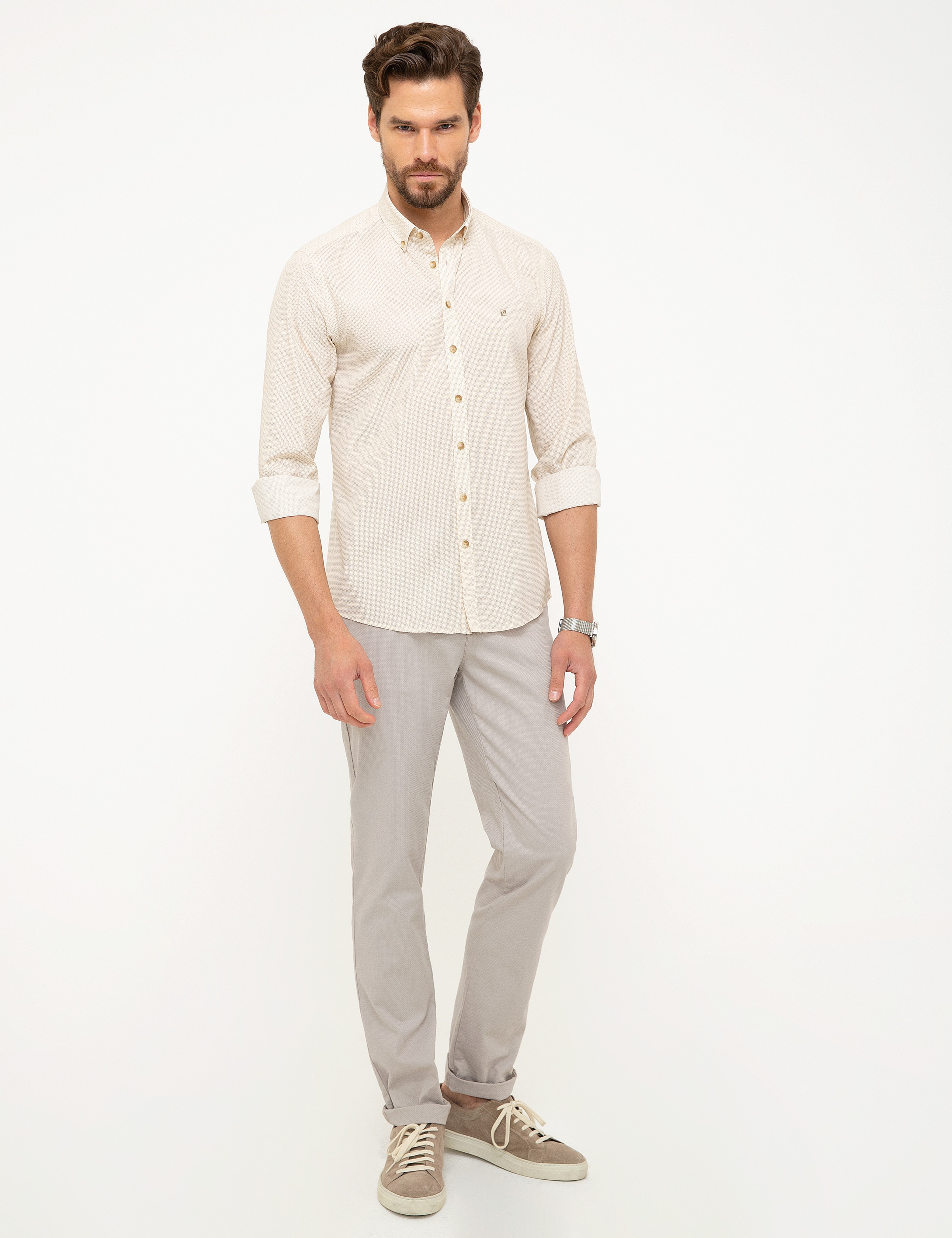 Bej Slim Fit Gömlek