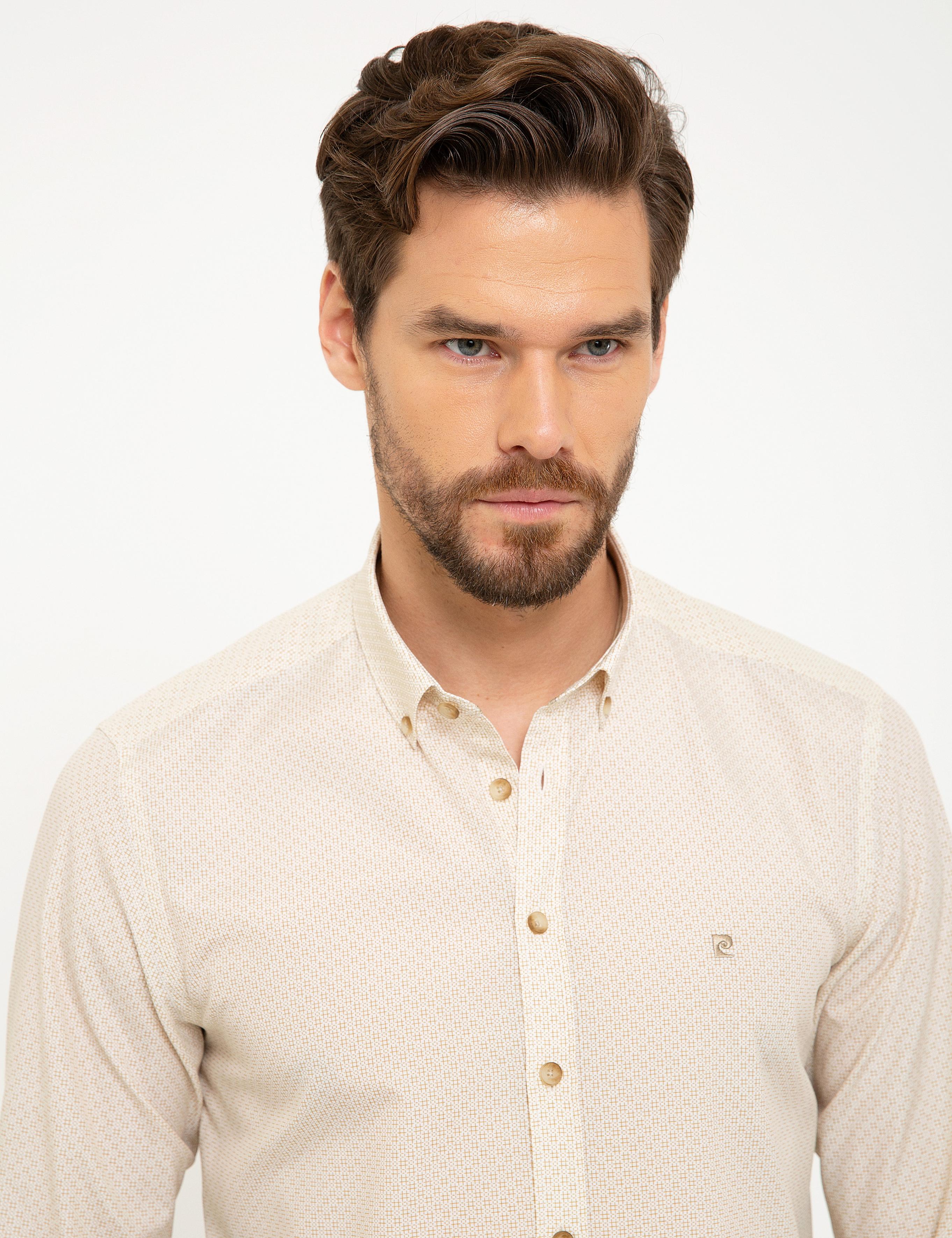 Bej Slim Fit Gömlek