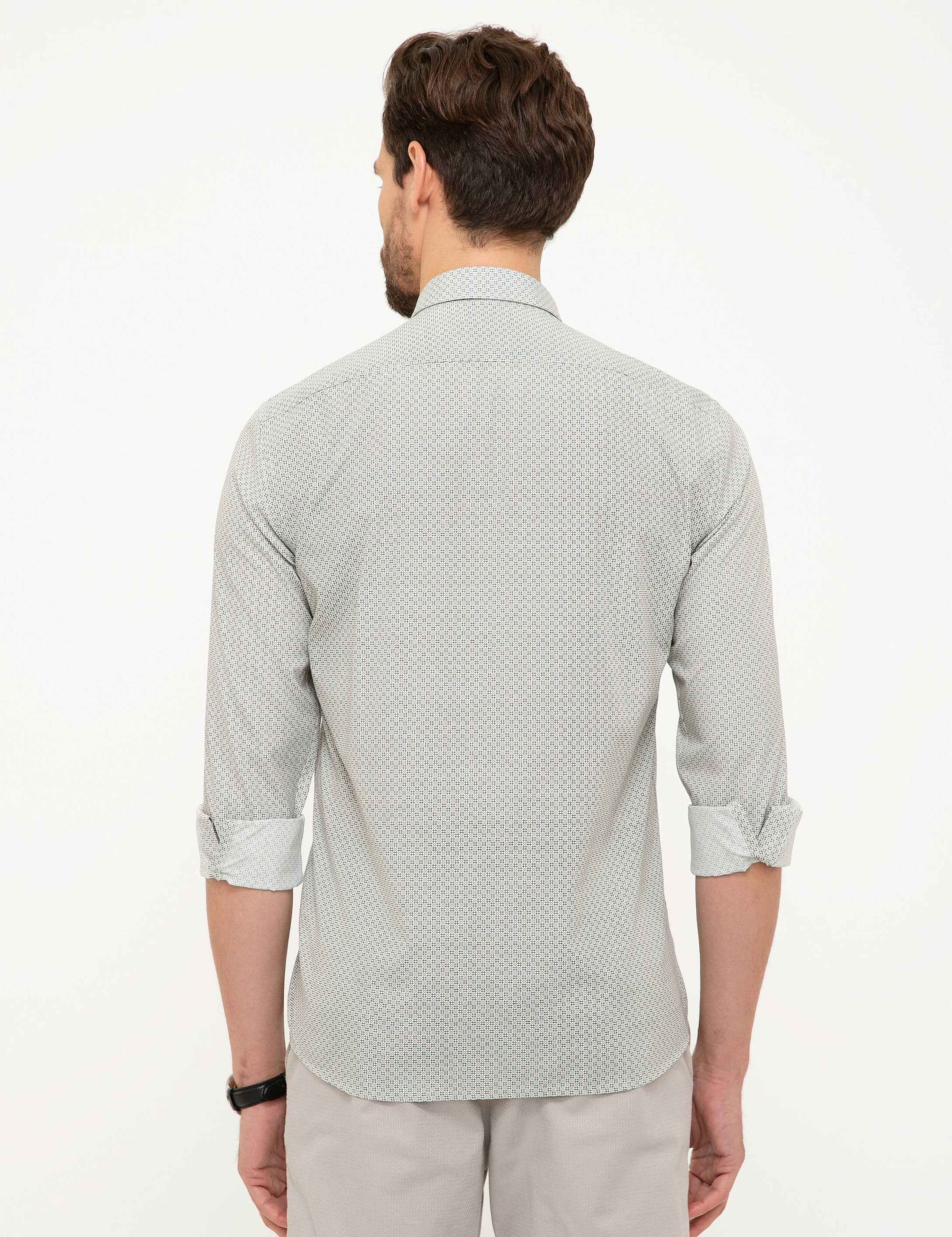 Koyu Yeşil Slim Fit Gömlek - Image 3