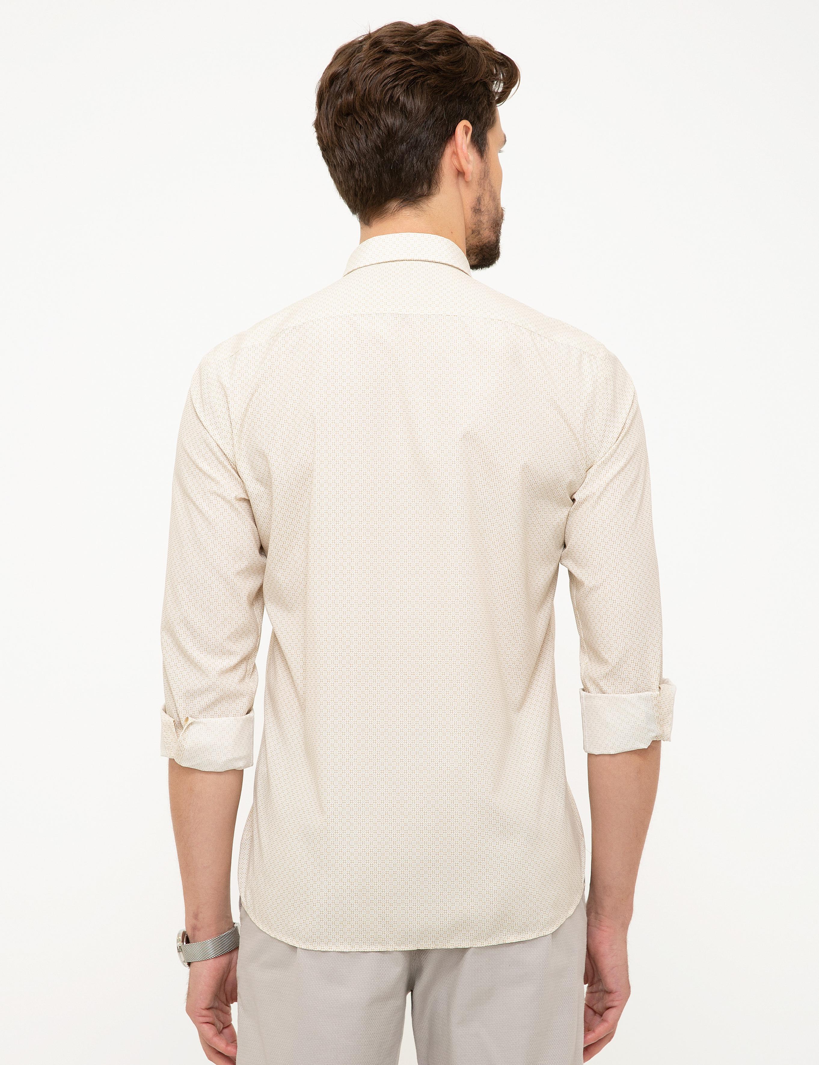 Bej Slim Fit Gömlek