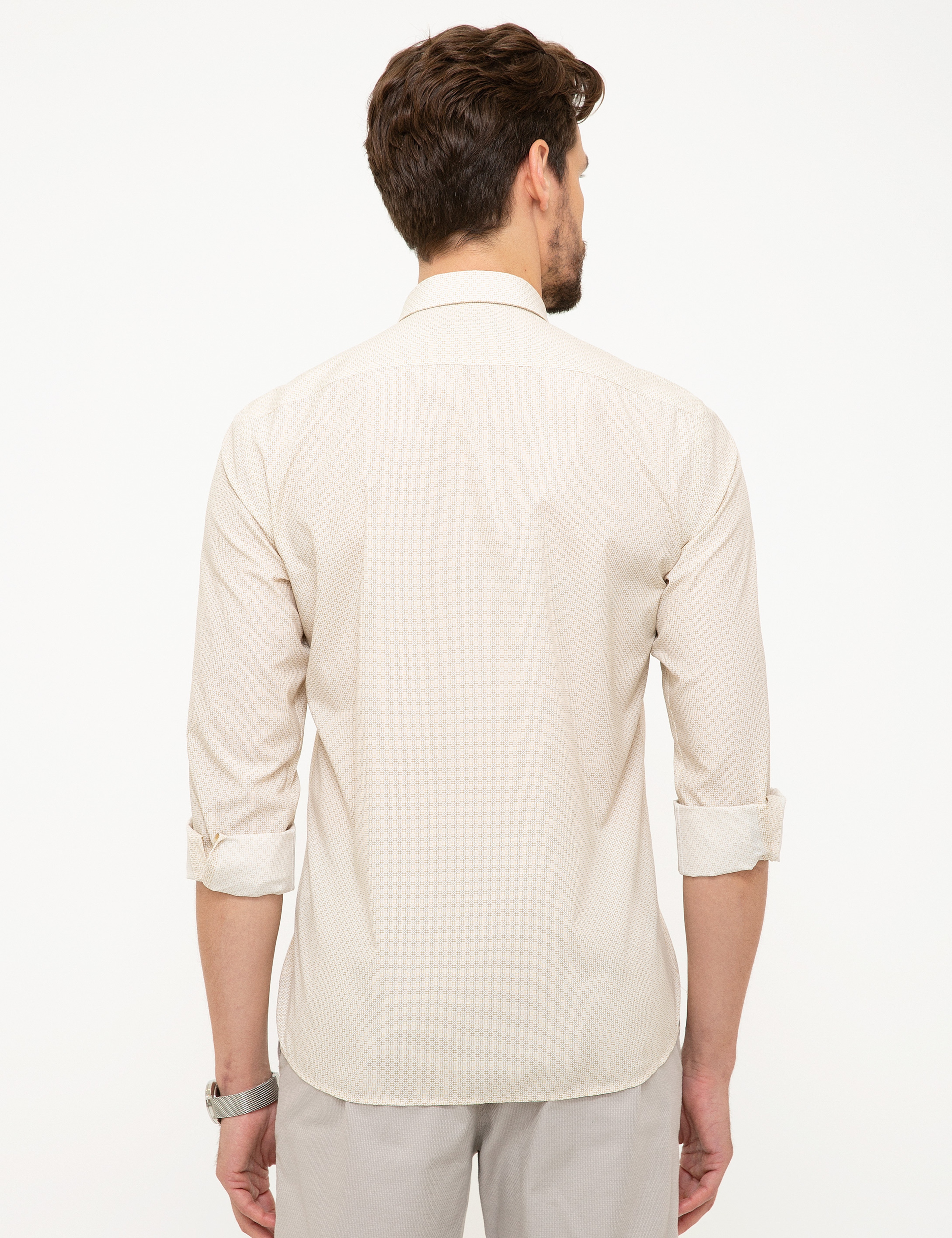 Bej Slim Fit Gömlek - Image 3