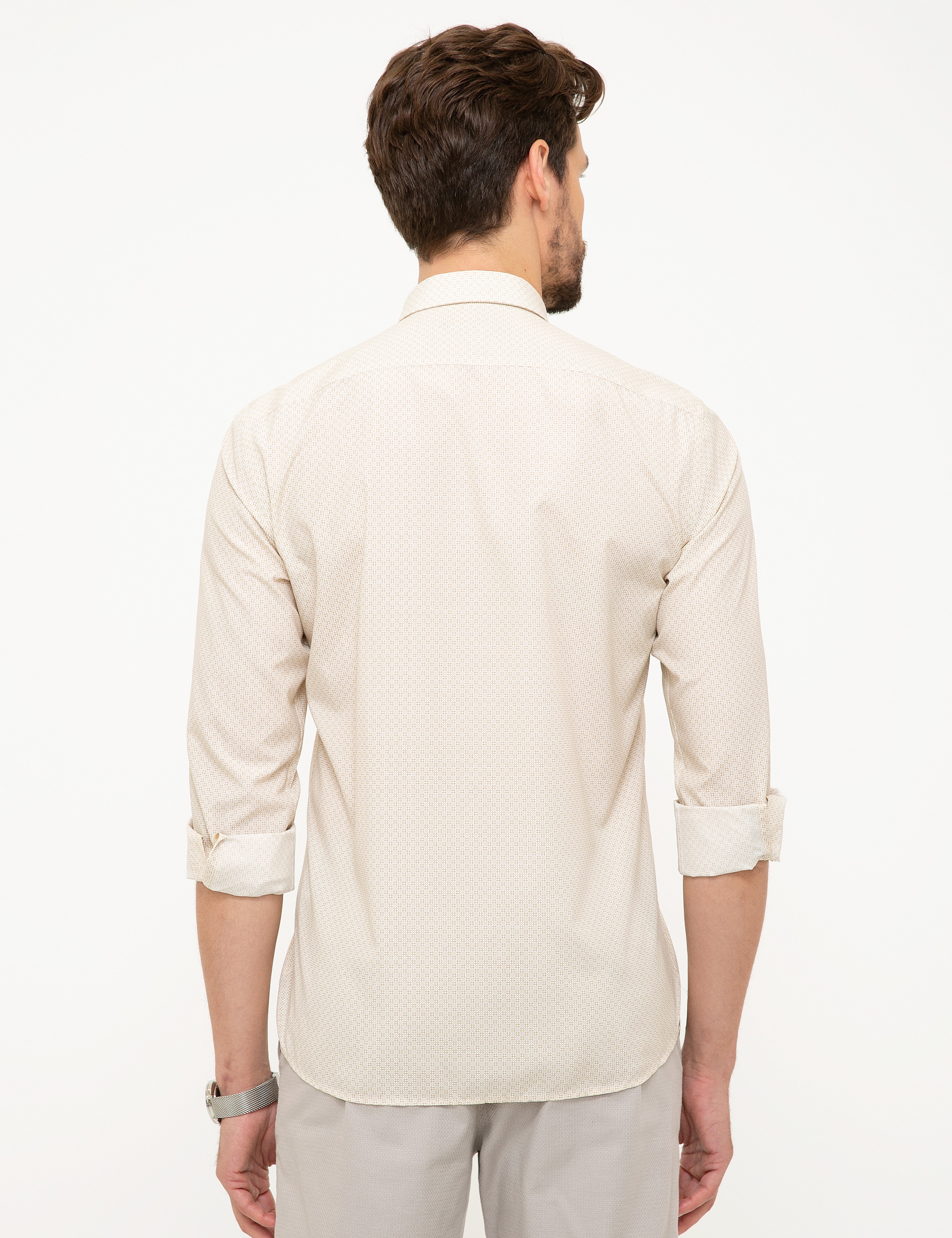 Bej Slim Fit Gömlek