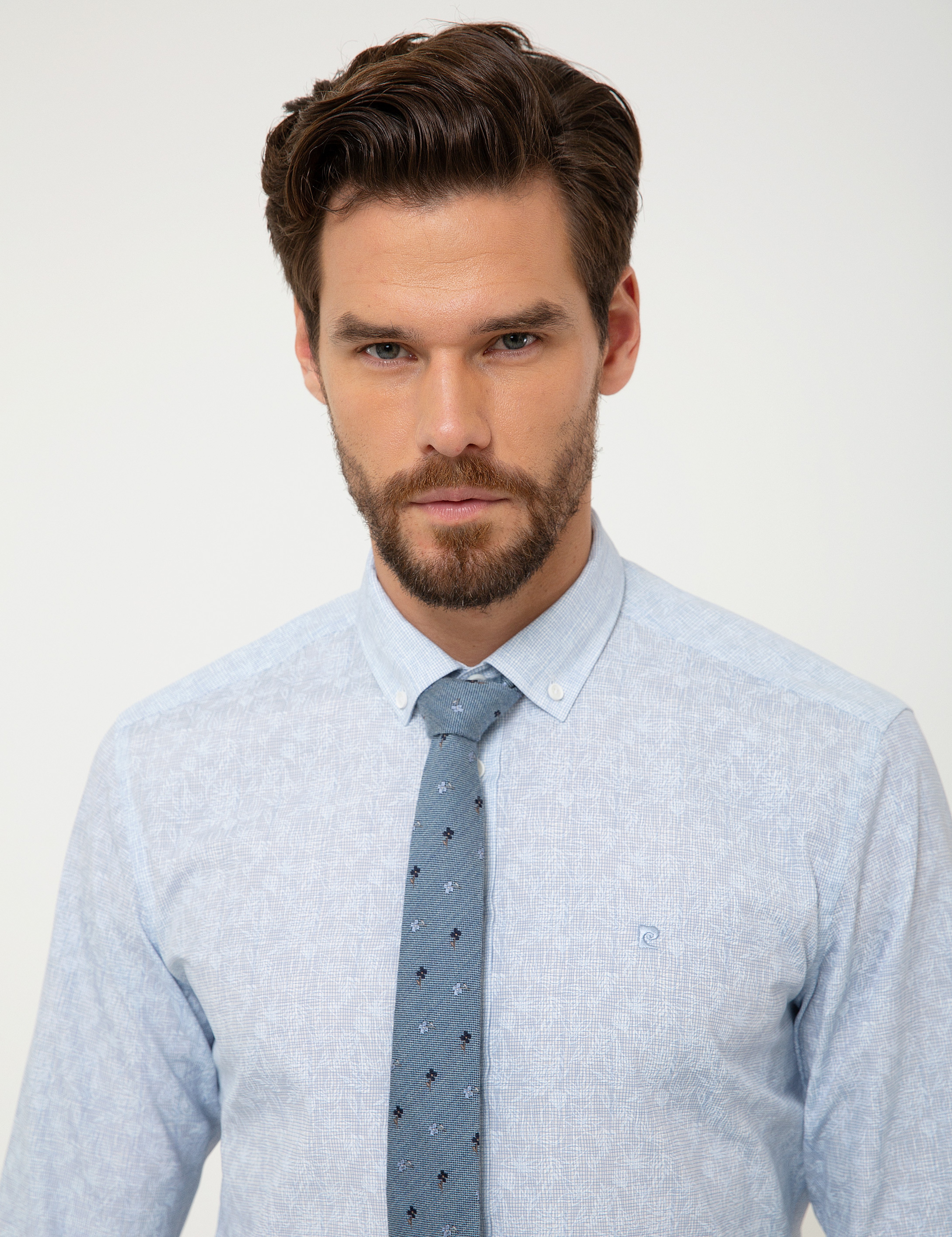 Açık Mavi Slim Fit Gömlek - Image 2