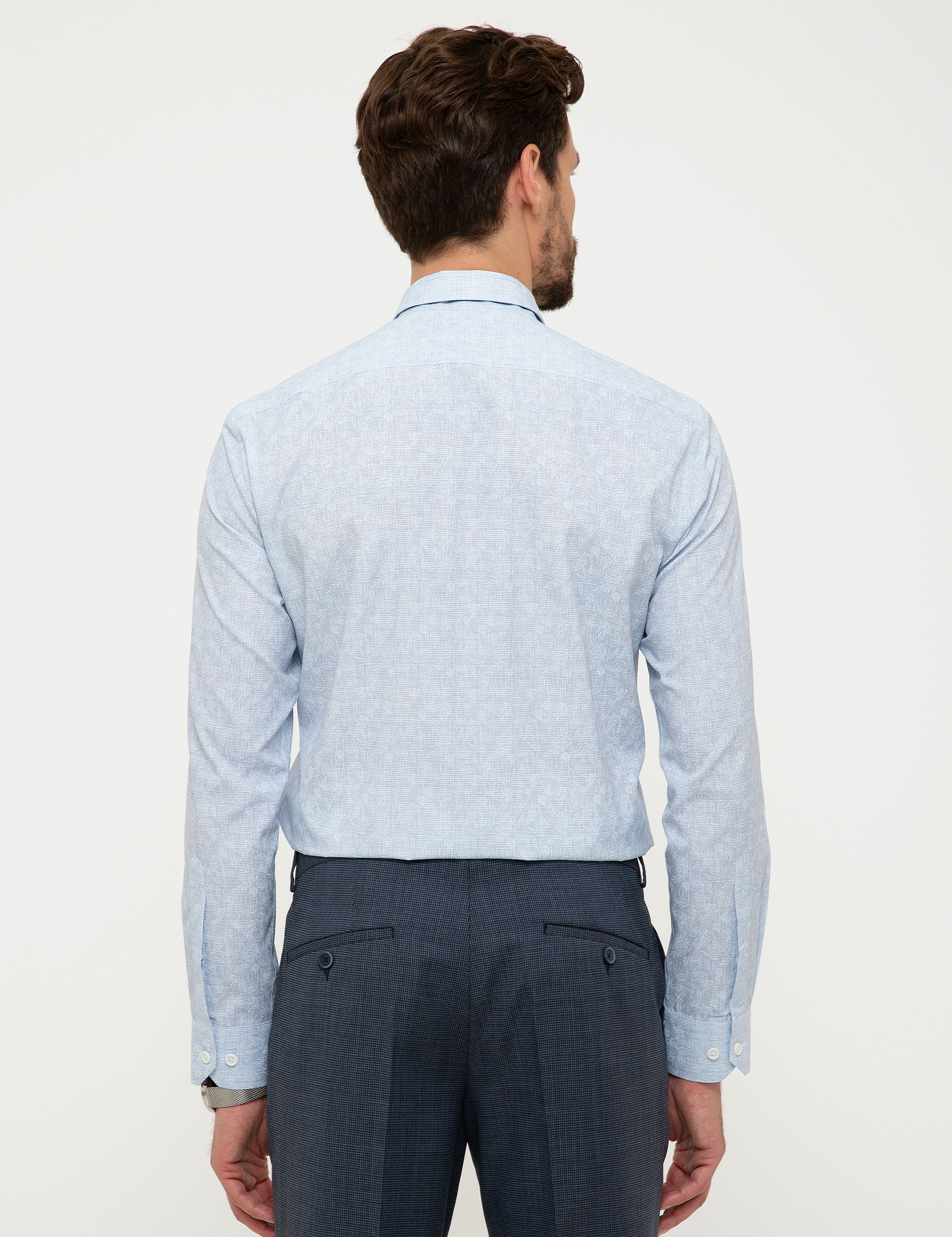Açık Mavi Slim Fit Gömlek - Image 3