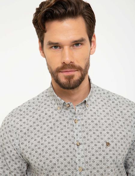 Gri Melanj Slim Fit Gömlek - 50211229009
