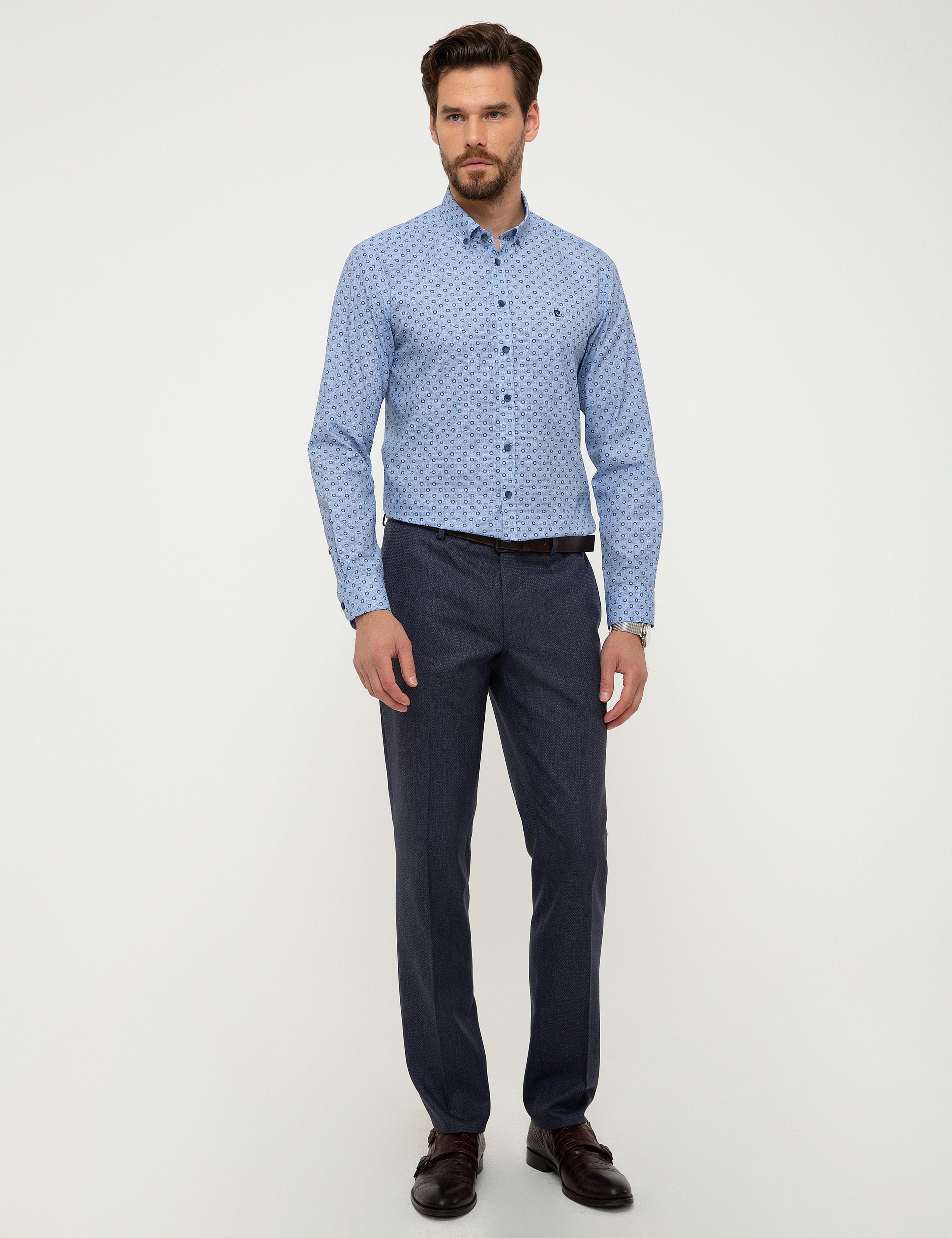 Mavi Slim Fit Gömlek - Image 4