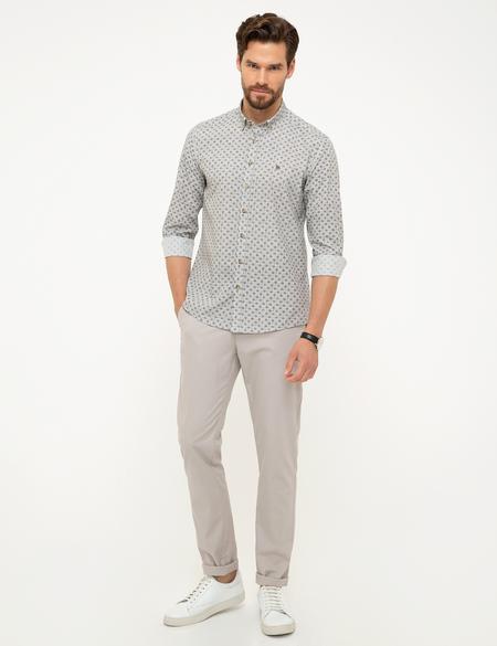 Gri Melanj Slim Fit Gömlek - 50211229009