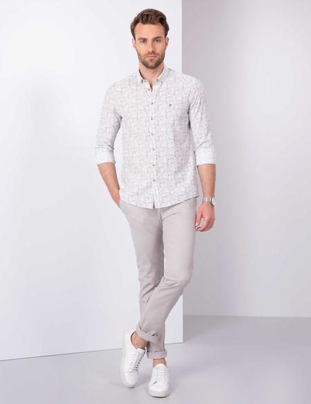 Yeşil Slim Fit Uzun Kollu Gömlek - 50211231010