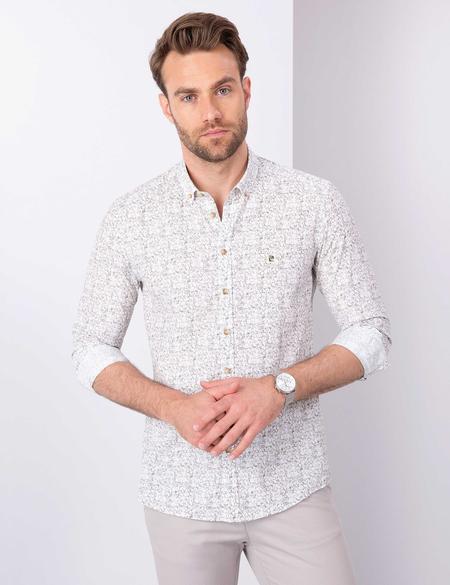 Yeşil Slim Fit Uzun Kollu Gömlek - 50211231010