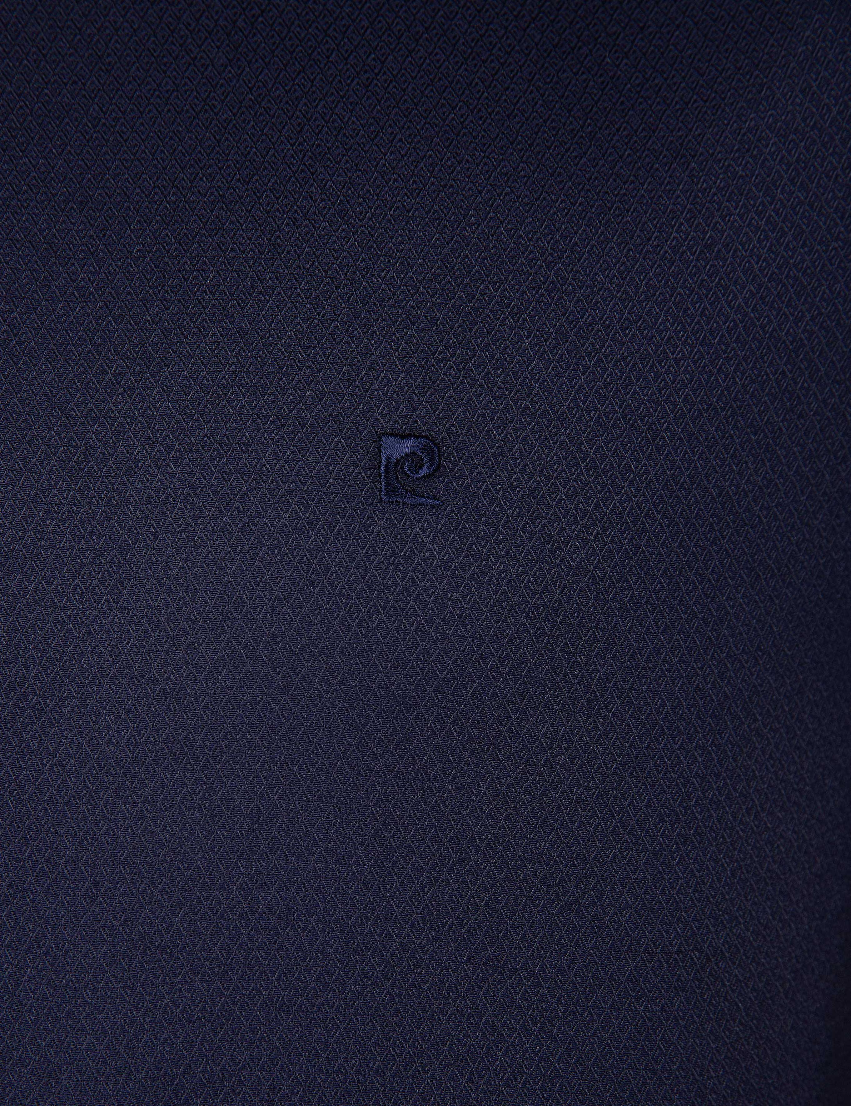 Lacivert Slim Fit Armürlü Gömlek