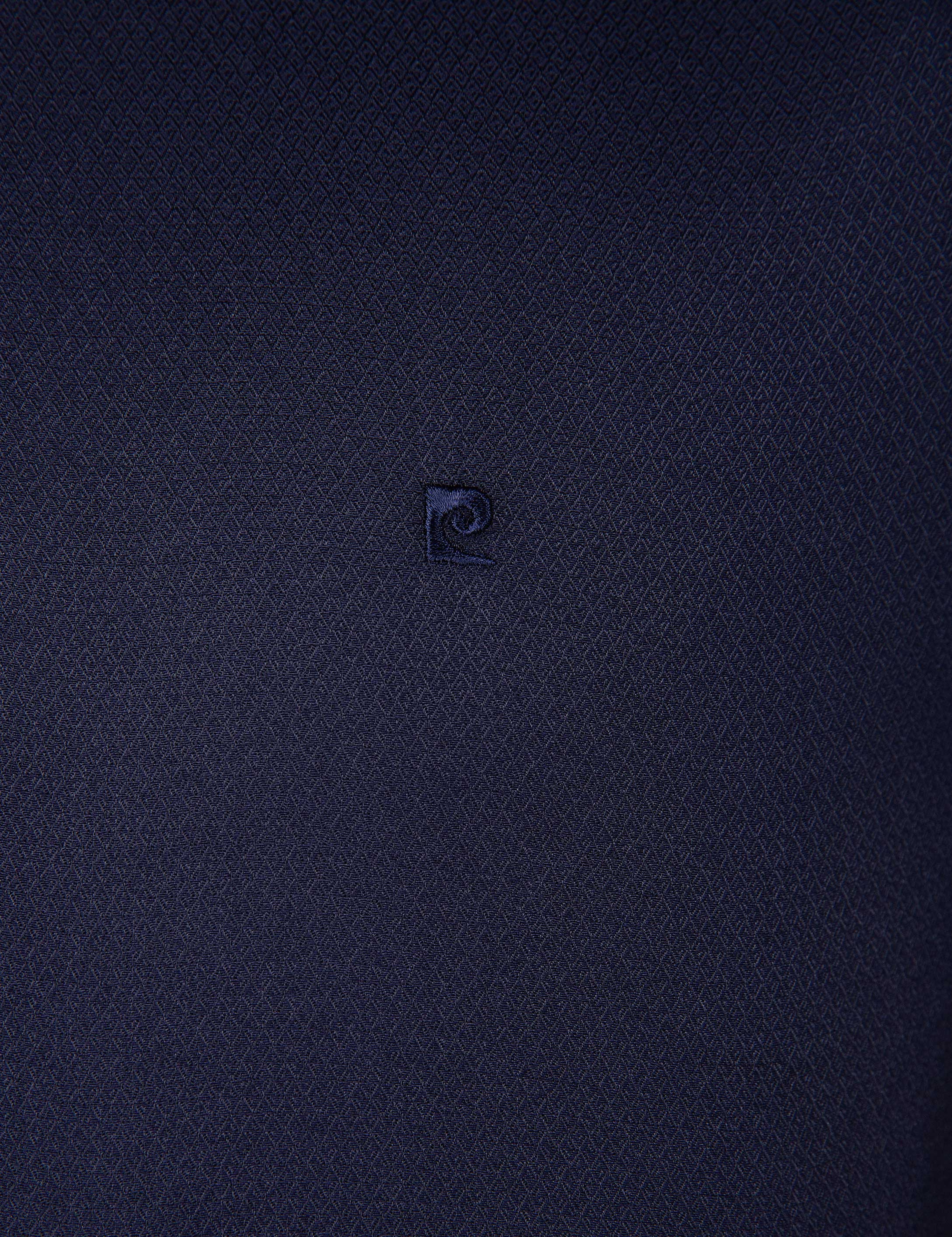 Lacivert Slim Fit Armürlü Gömlek - Image 5