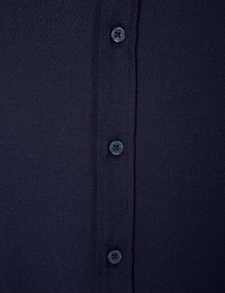 Lacivert Slim Fit Armürlü Gömlek - 50211258023