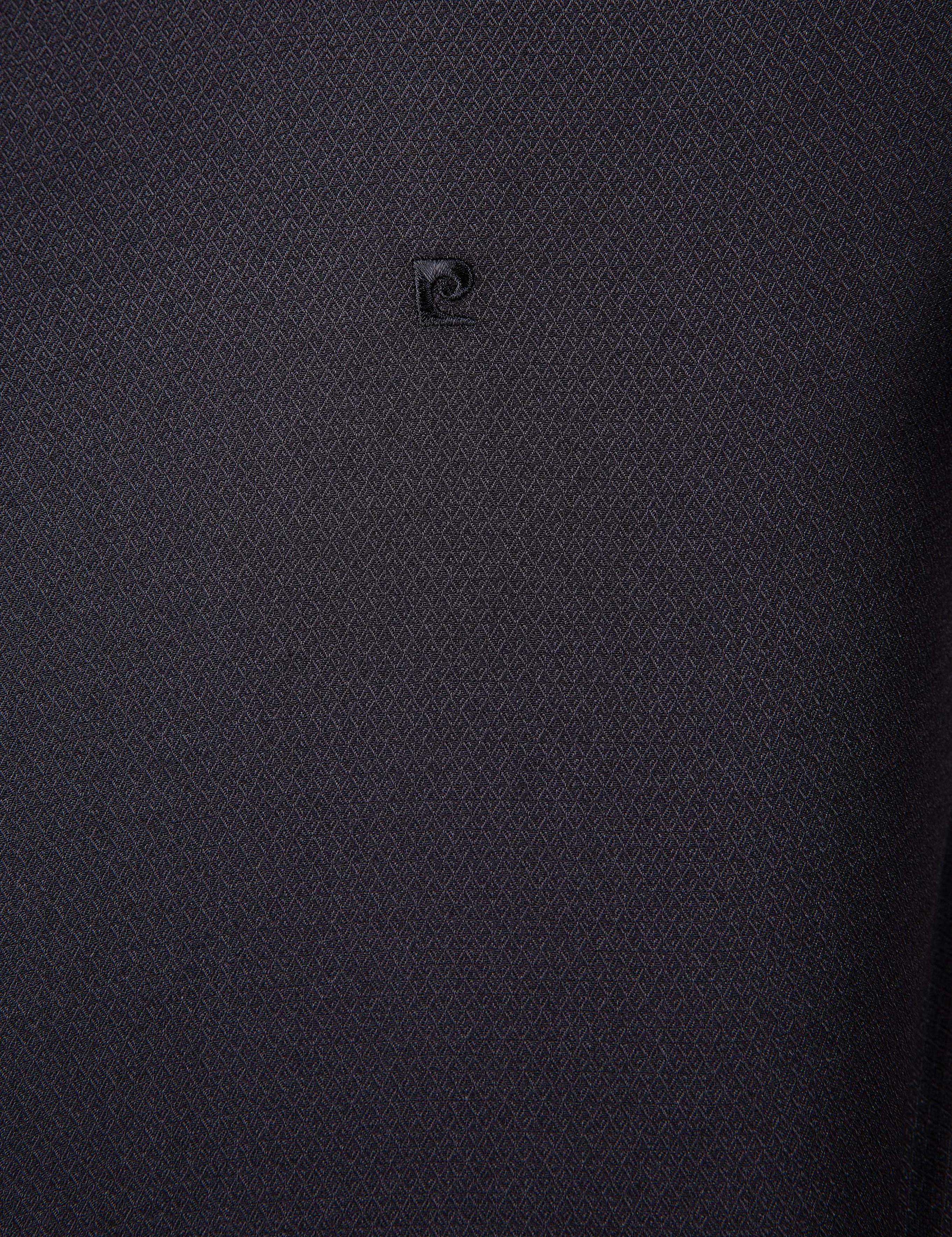 Siyah Slim Fit Armürlü Gömlek