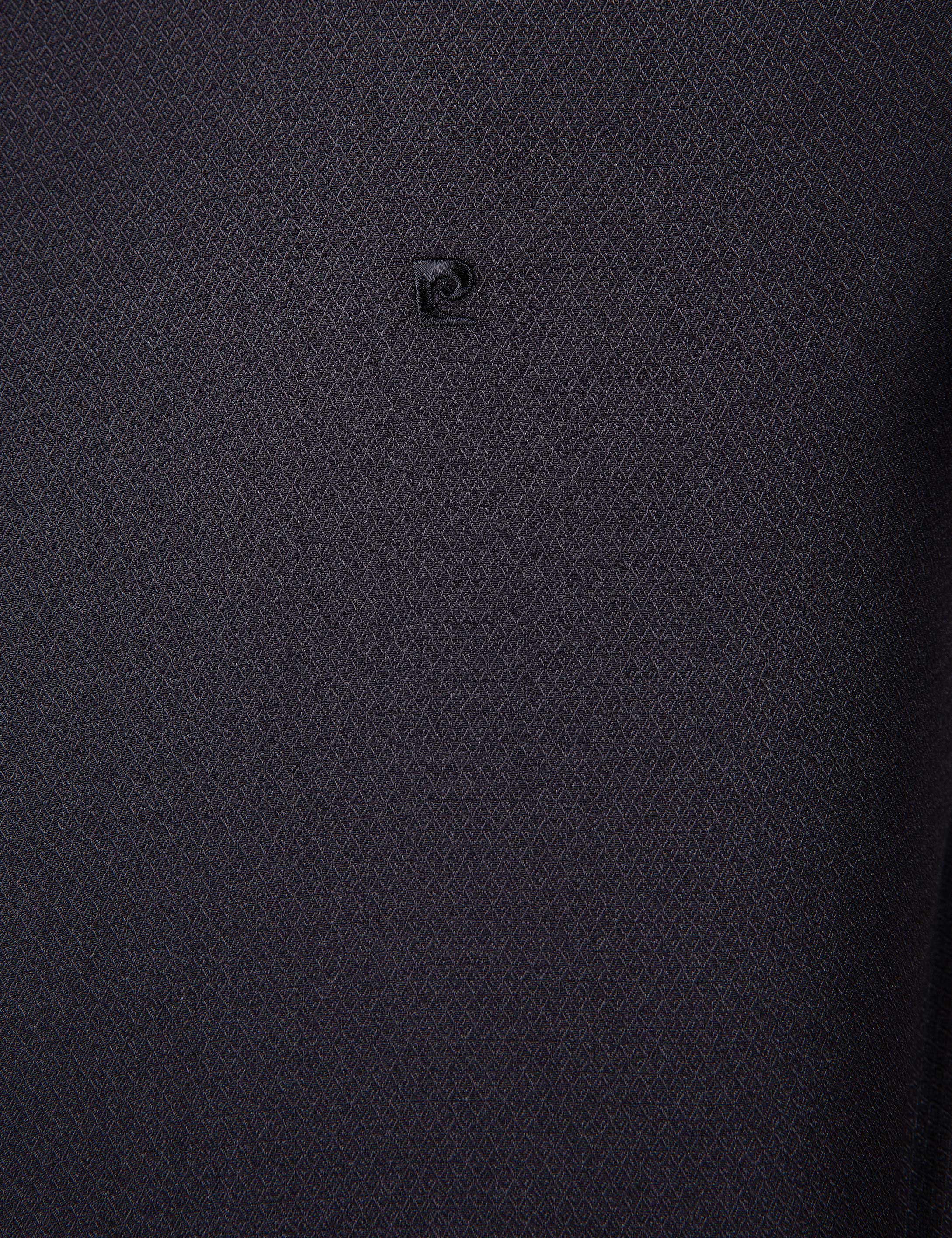 Siyah Slim Fit Armürlü Gömlek