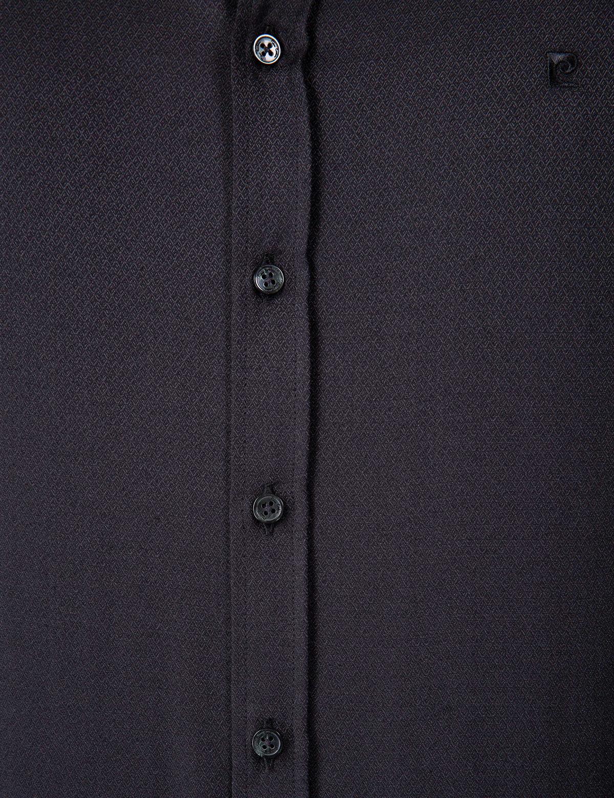 Siyah Slim Fit Armürlü Gömlek - 50211258034