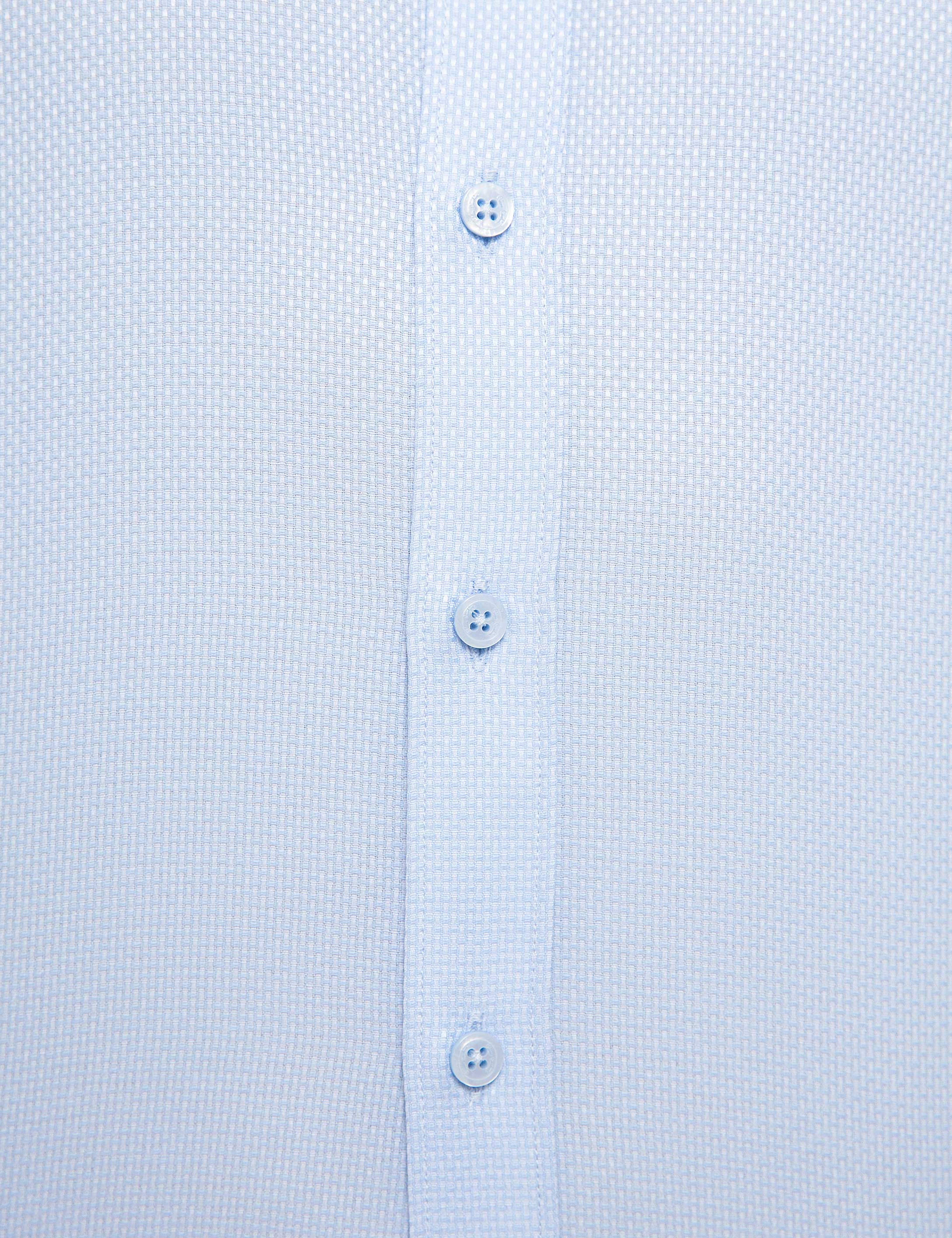 Açık Mavi Slim Fit Uzun Kollu Gömlek - Image 6