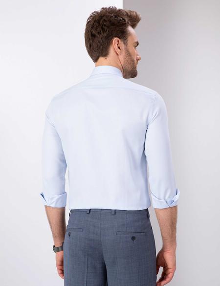 Açık Mavi Slim Fit Armürlü Gömlek - 50211262003